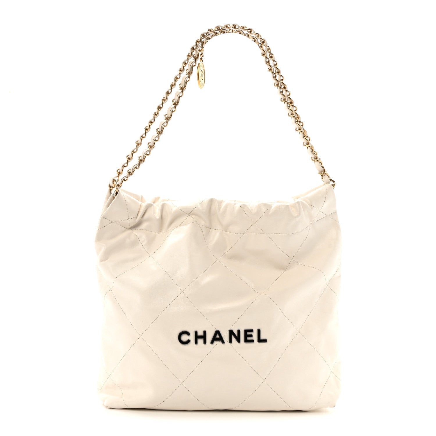 Calfskin Quilted Small Chanel 22 White