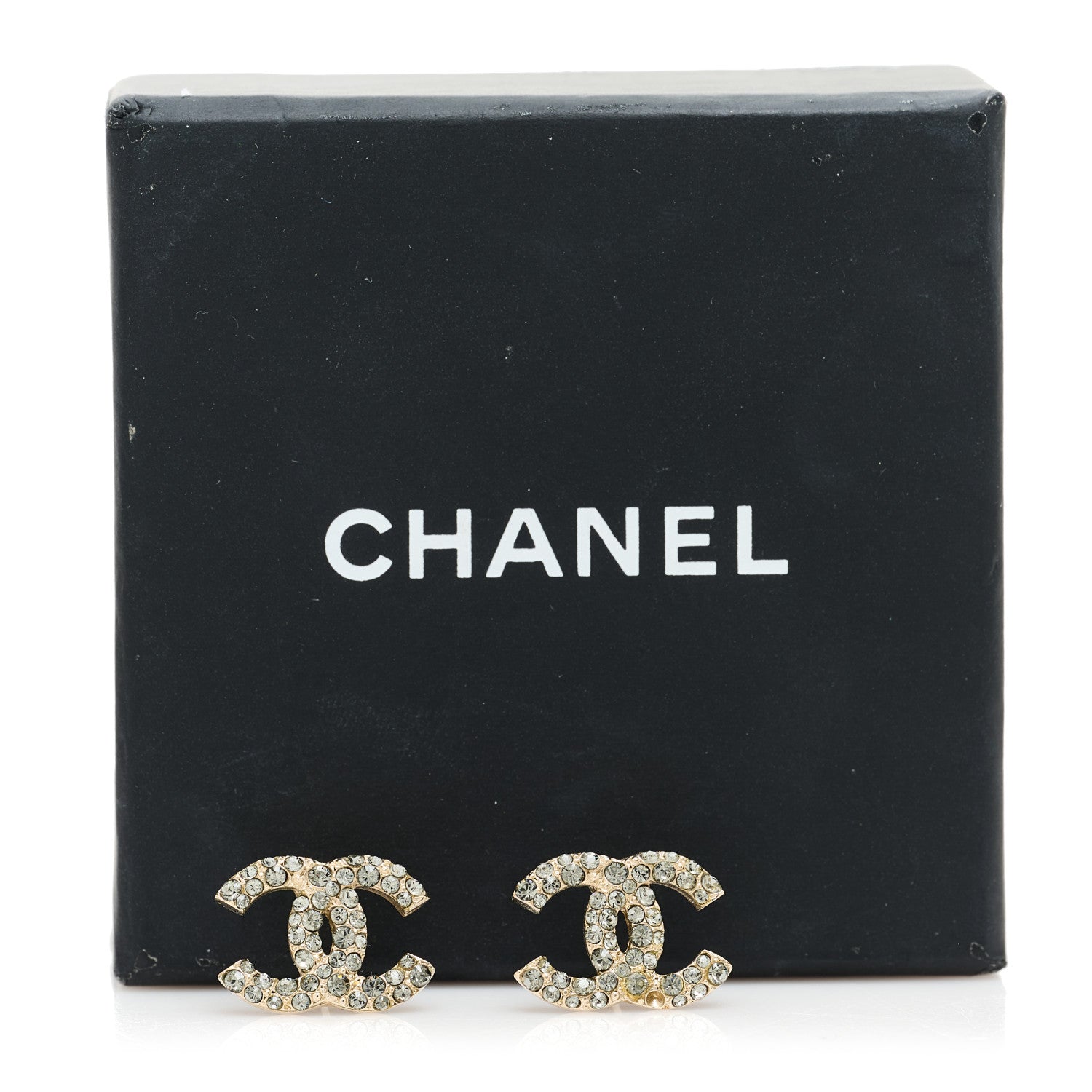 Crystal CC Earrings Light Gold