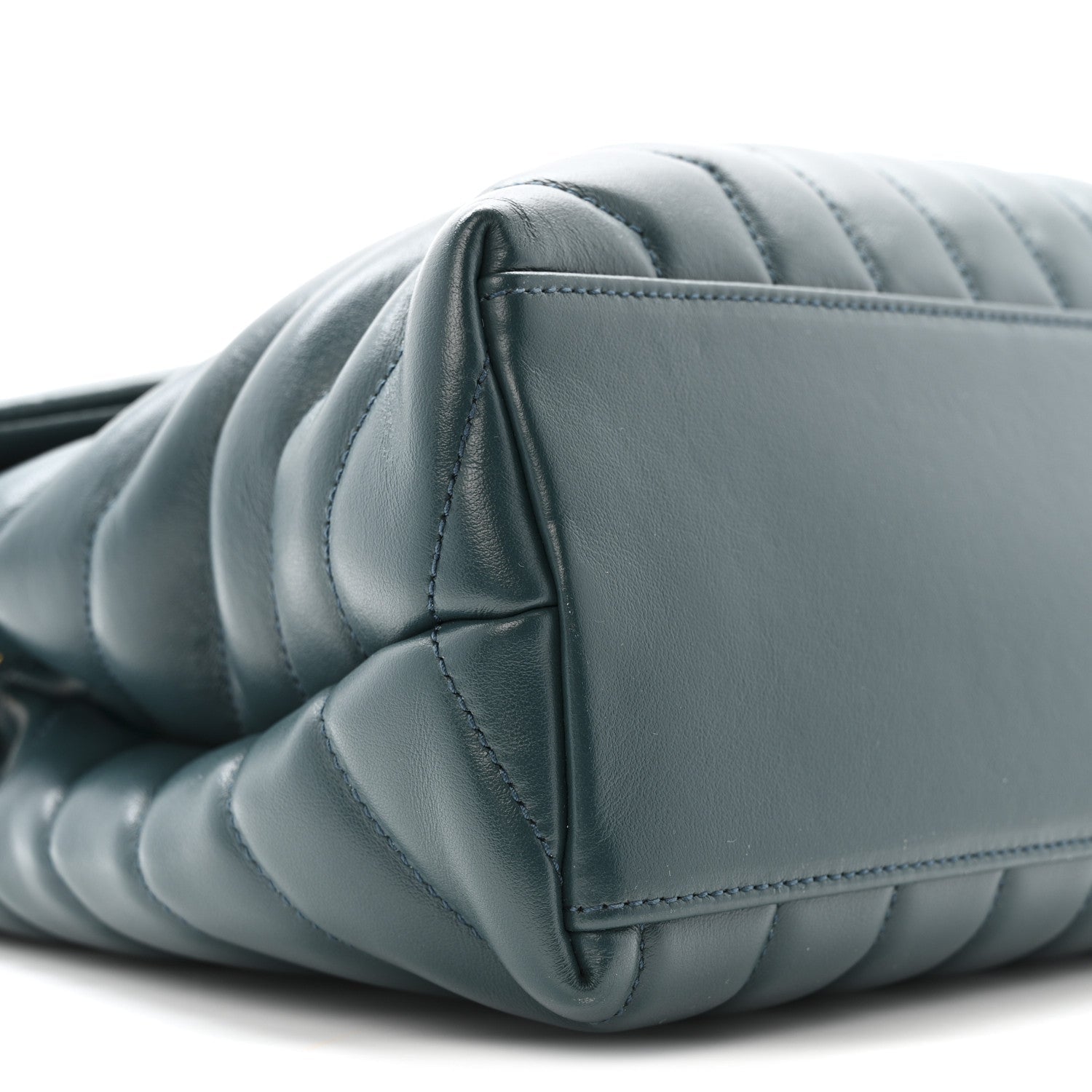 Calfskin Y Quilted Monogram Medium Loulou Chain Satchel Sea Turquoise