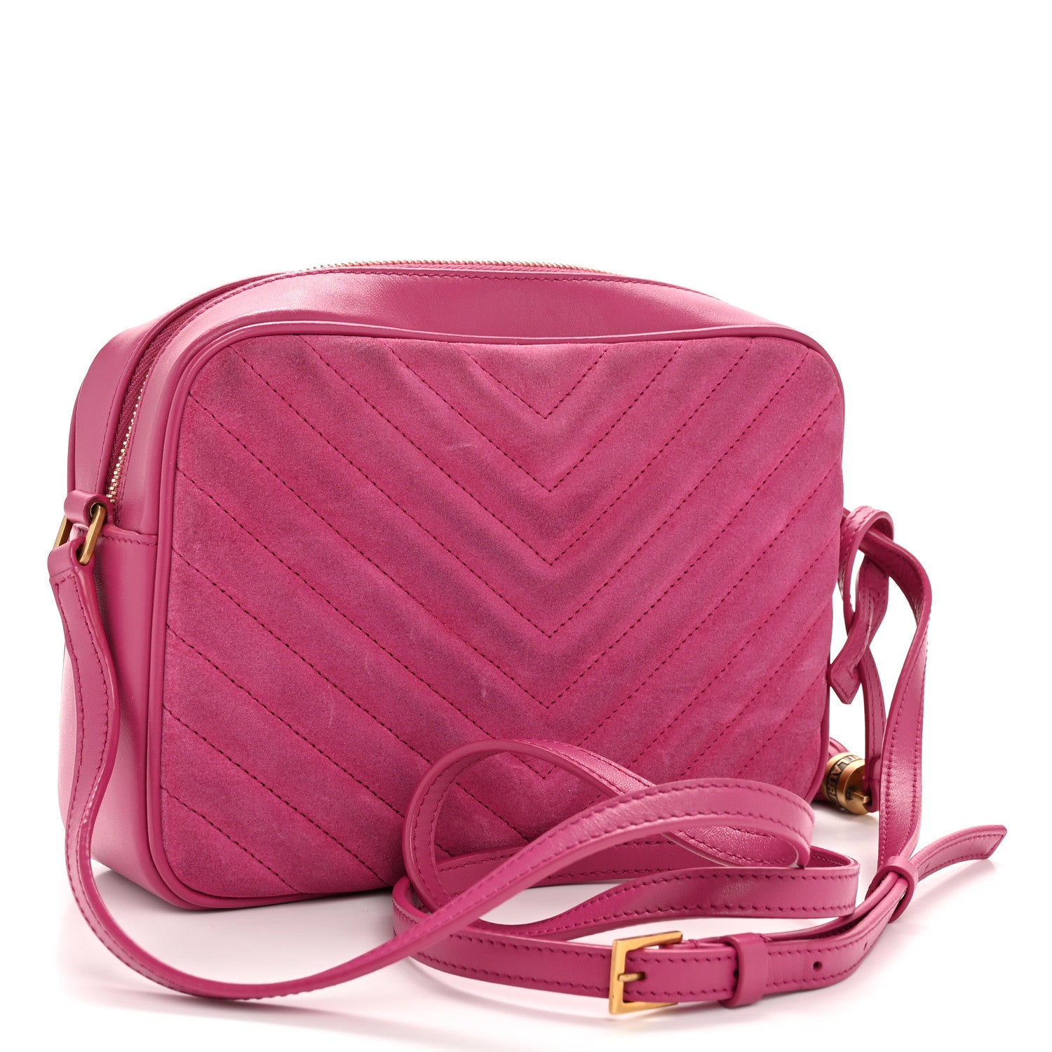Suede Matelasse Monogram Lou Camera Bag Rose
