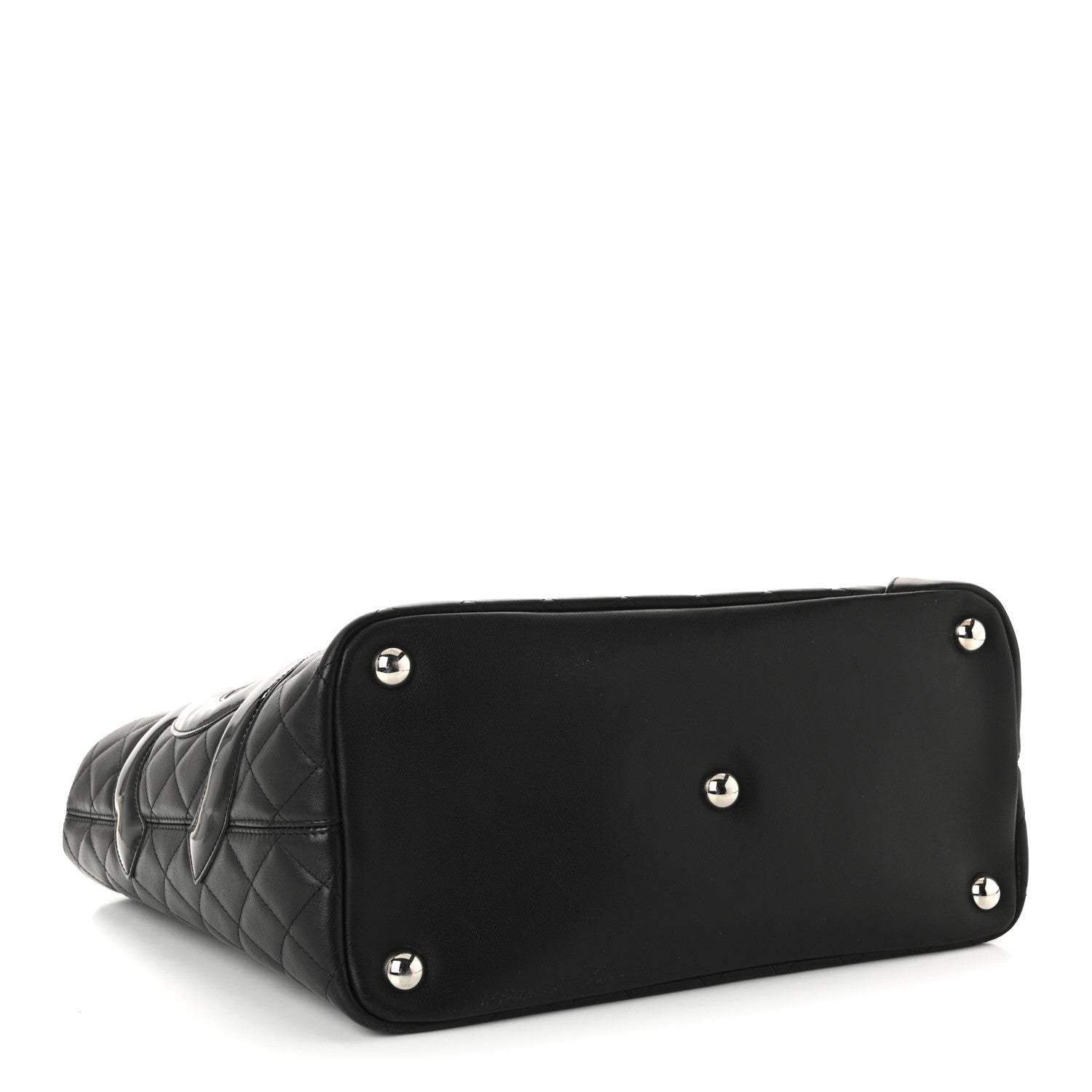 Calfskin Quilted Large Cambon Tote Black