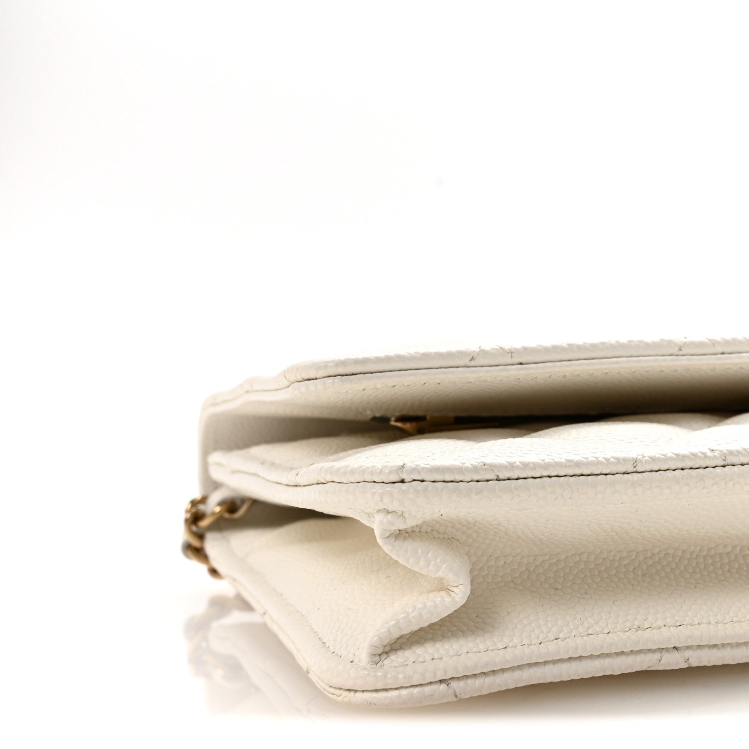 Caviar Quilted Wallet On Chain WOC White