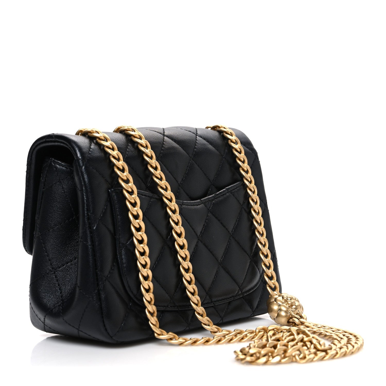 Lambskin Quilted Mini Sweet Camellia Flap Black