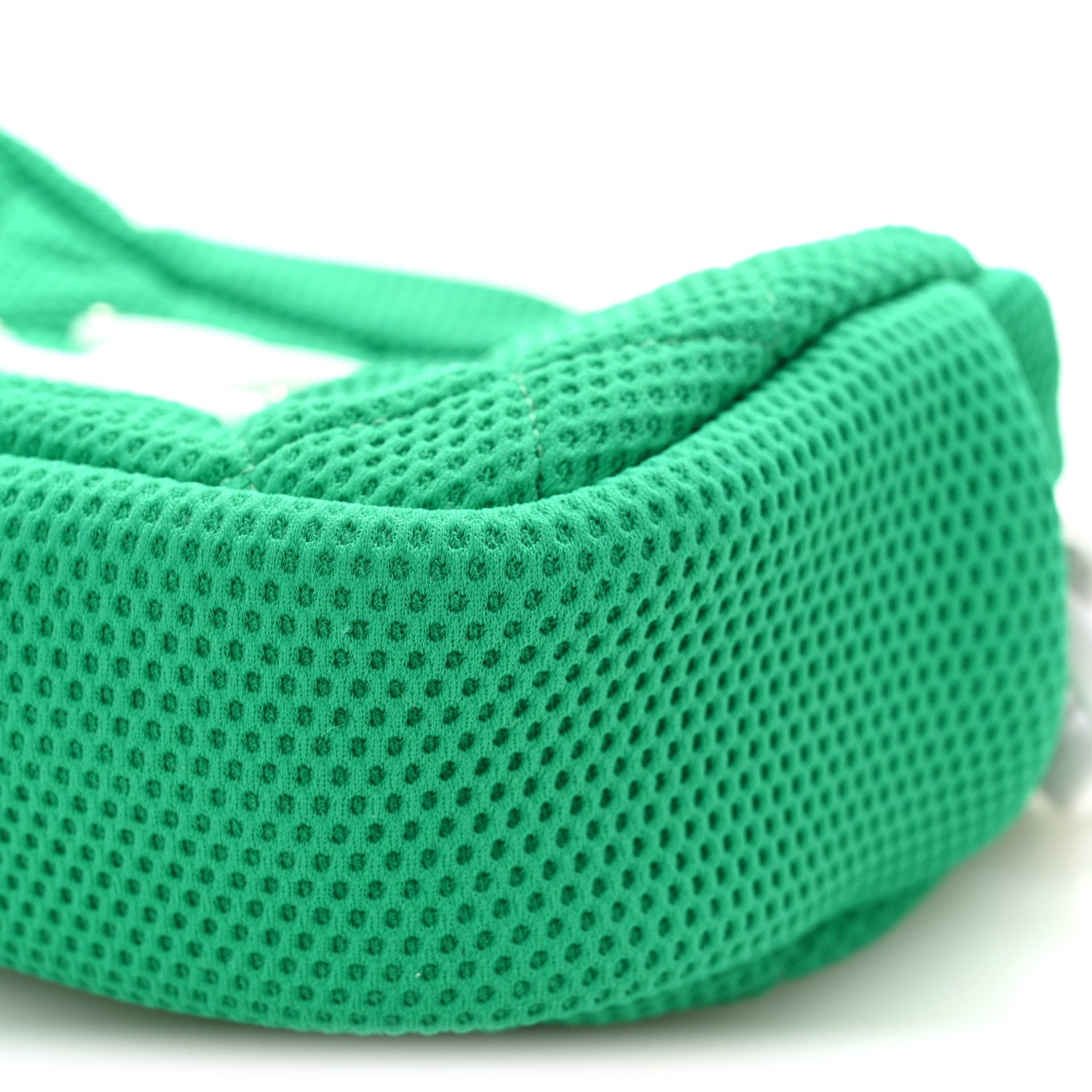 Mesh Fabric Quilted Camera Bag Green White