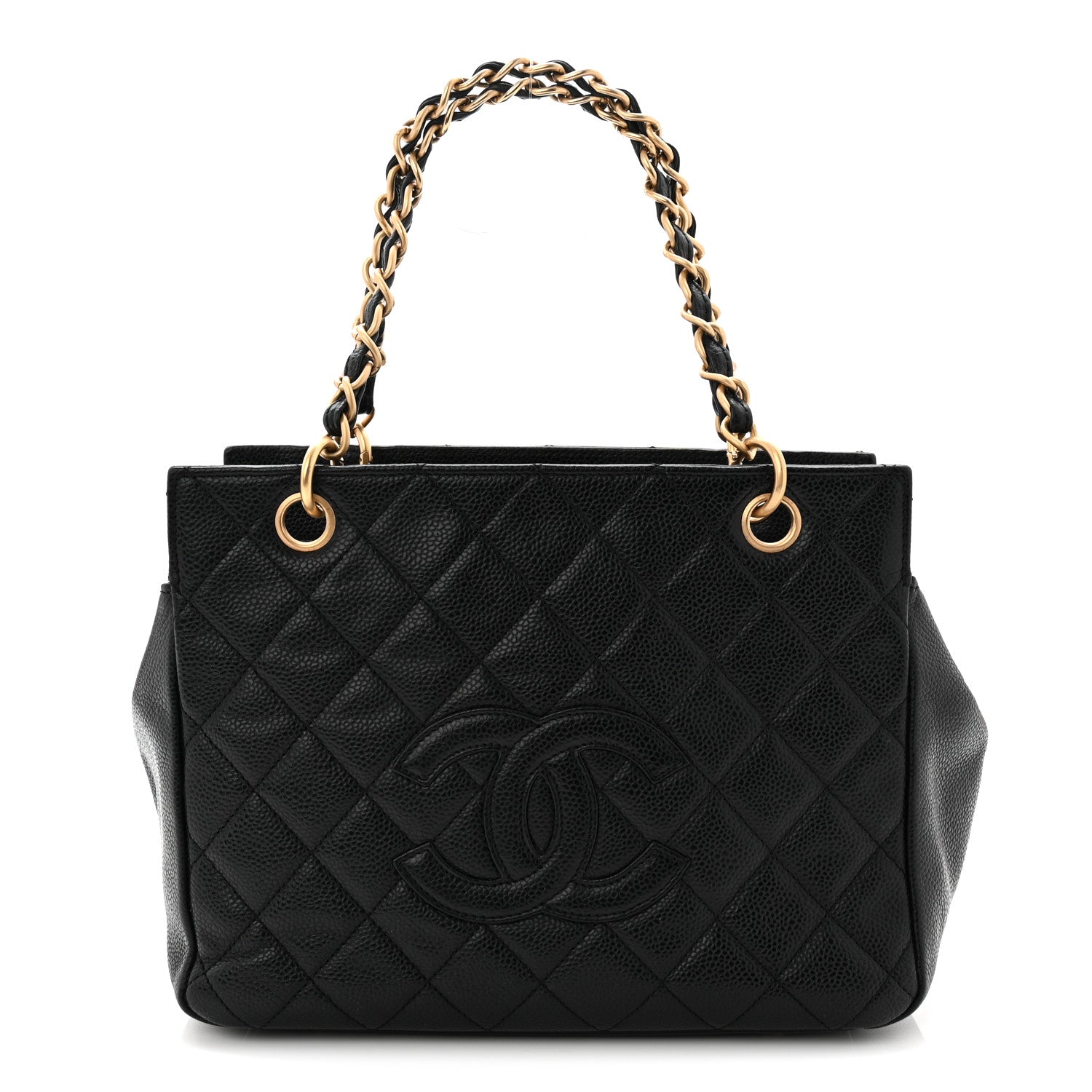 Caviar Quilted Petit Timeless Tote PTT Black