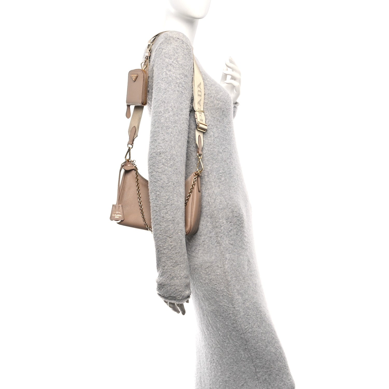 Saffiano Lux Re-Edition 2005 Shoulder Bag Cammeo