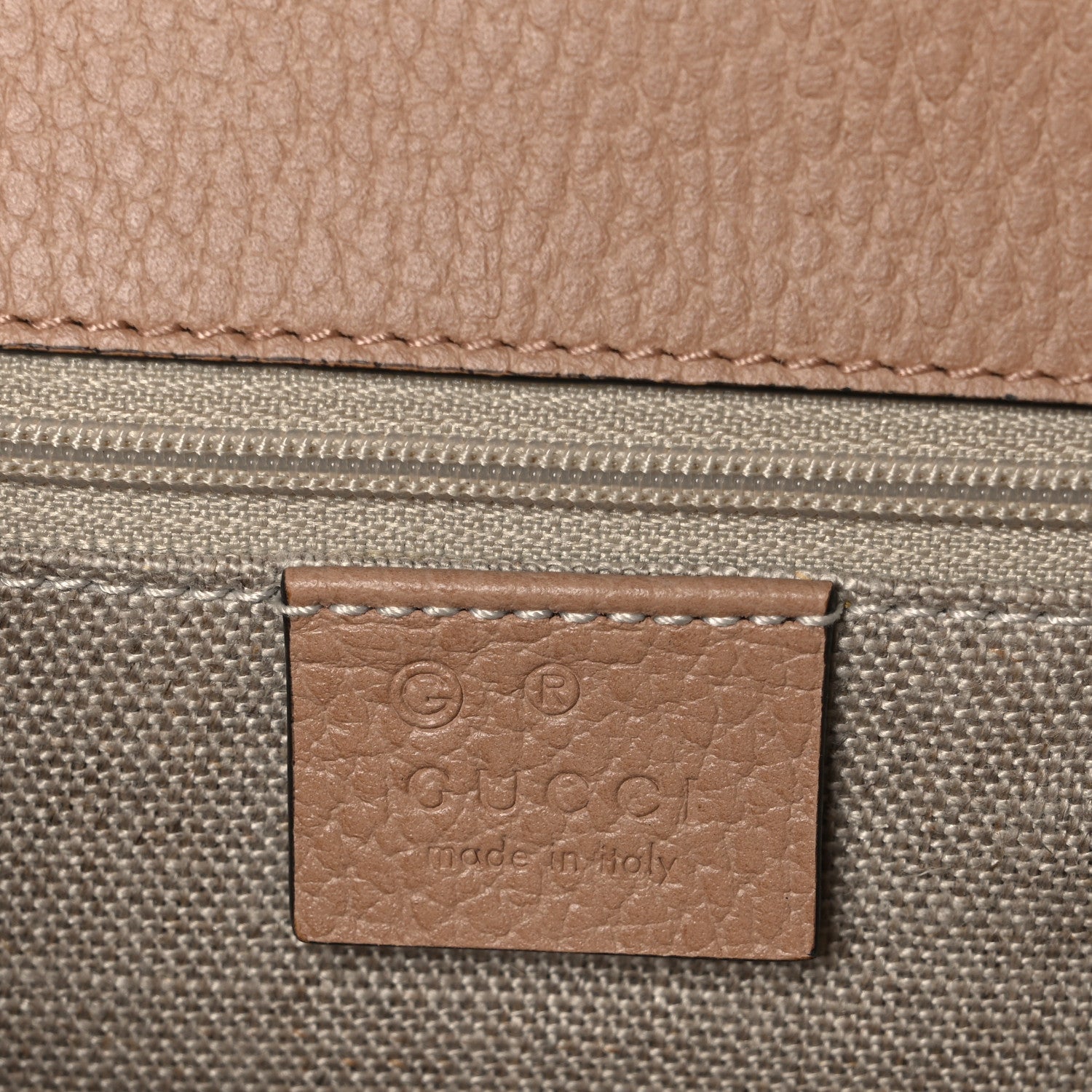 Dollar Calfskin Interlocking G Shoulder Bag Camelia
