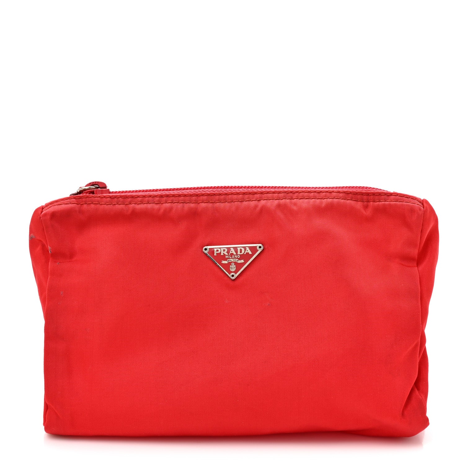 Tessuto Nylon Vela Cosmetic Pouch Rosso
