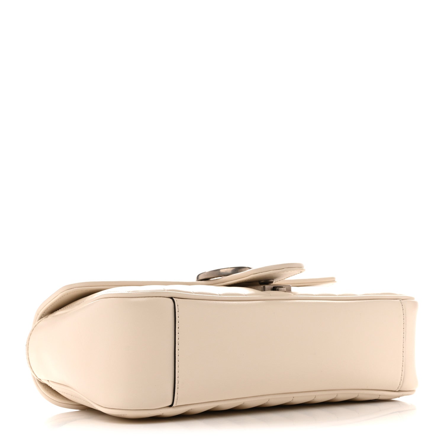 Calfskin Matelasse Aria Small GG Marmont Shoulder Bag Mystic White
