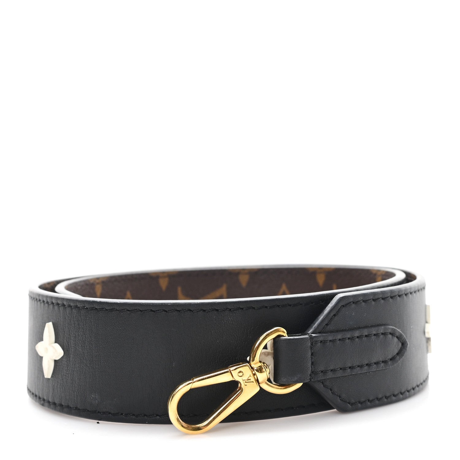 Monogram Letter Bandouliere Shoulder Strap Black