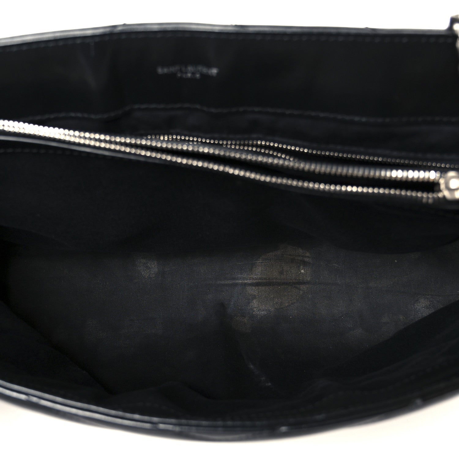 Calfskin Y Quilted Monogram Large Loulou Chain Satchel Black