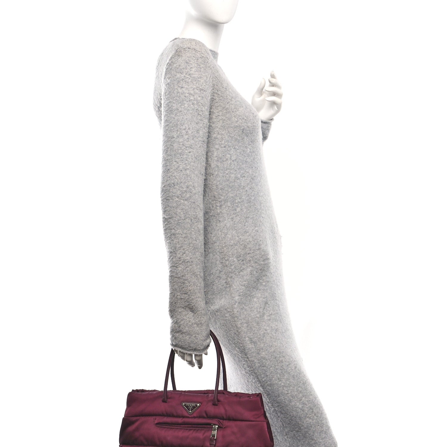 Tessuto Nylon Bomber Tote Bordeaux