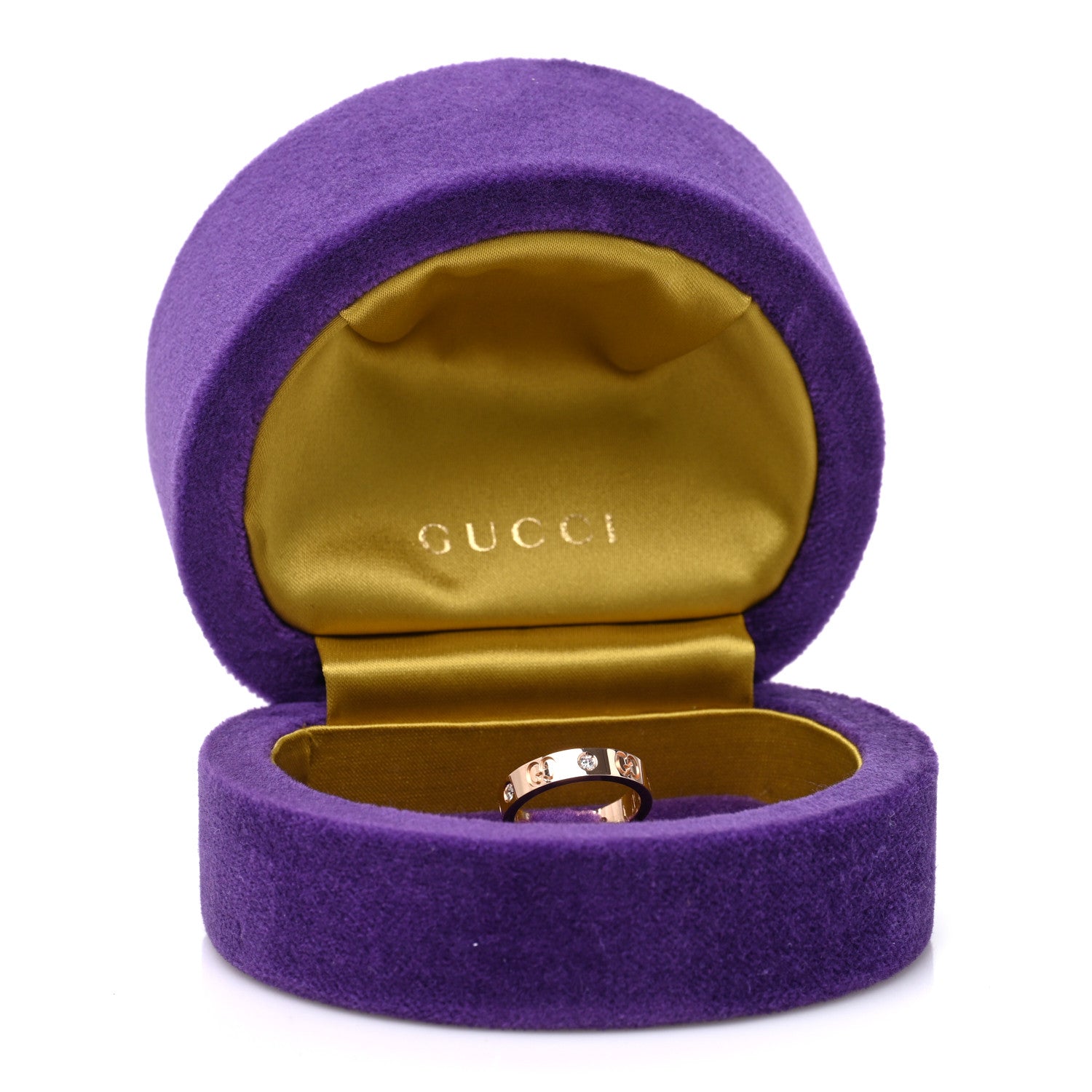 18K Rose Gold Diamond Icon Band Ring 49 4.75