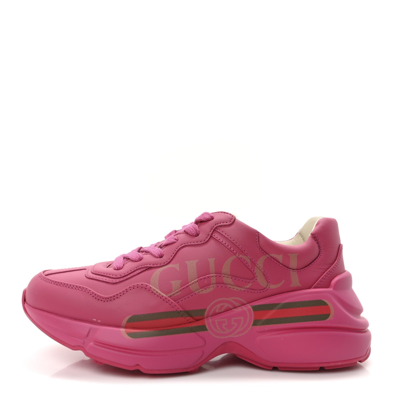 Calfskin Logo Womens Rhyton Sneakers 35.5 Box Pink