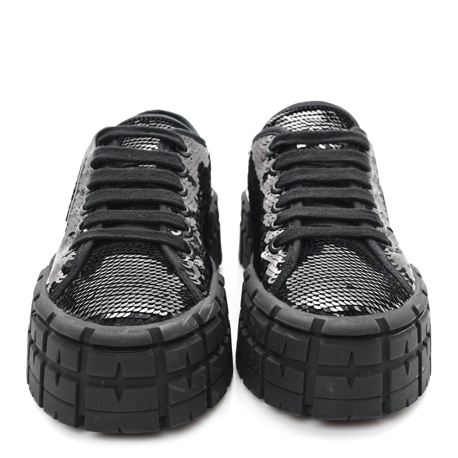 Paillettes Triangle Logo Double Wheel 50mm Sneakers 37 Black