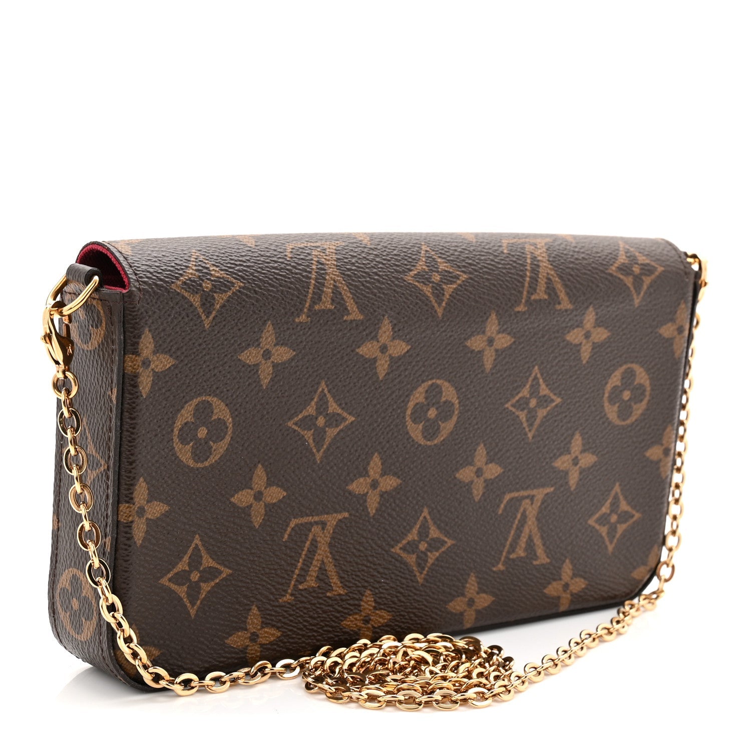 Monogram Pochette Felicie Chain Wallet Fuchsia