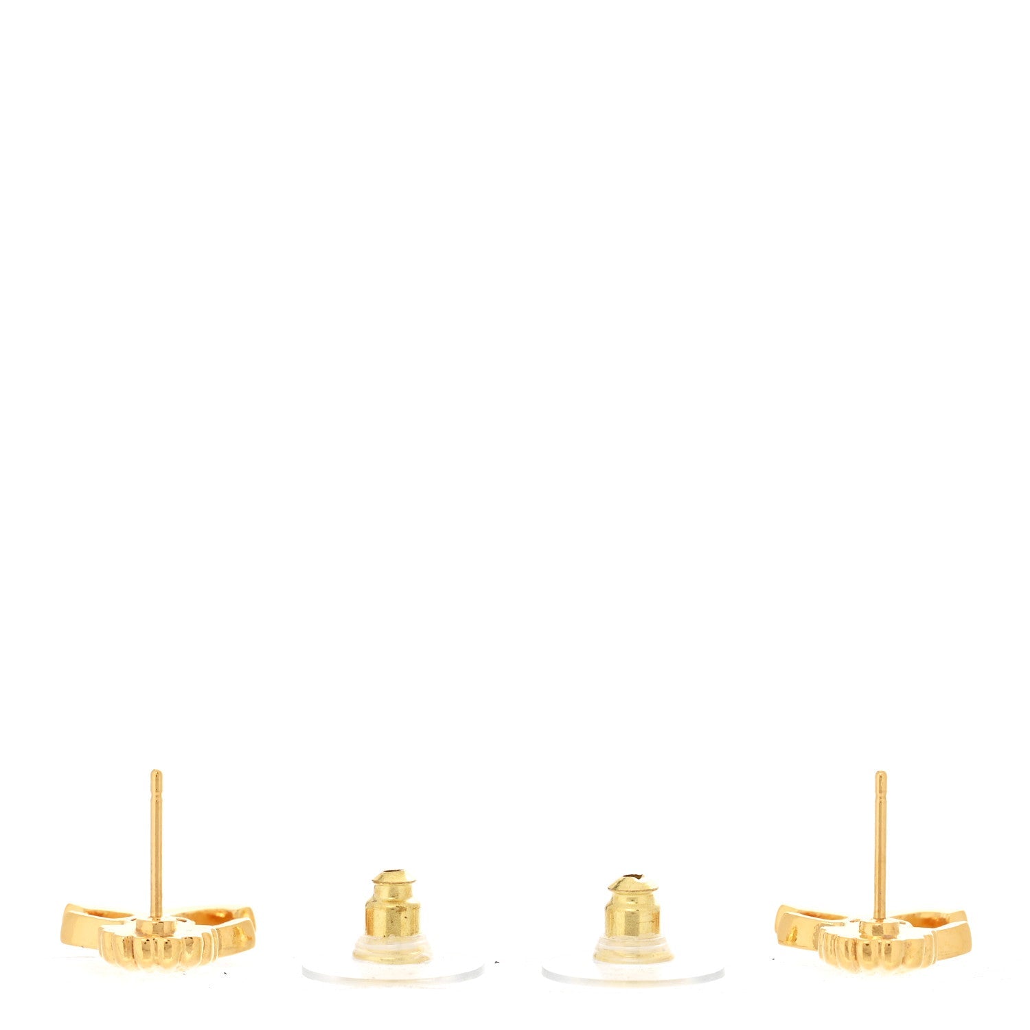 Crystal CC Shell Earrings Gold