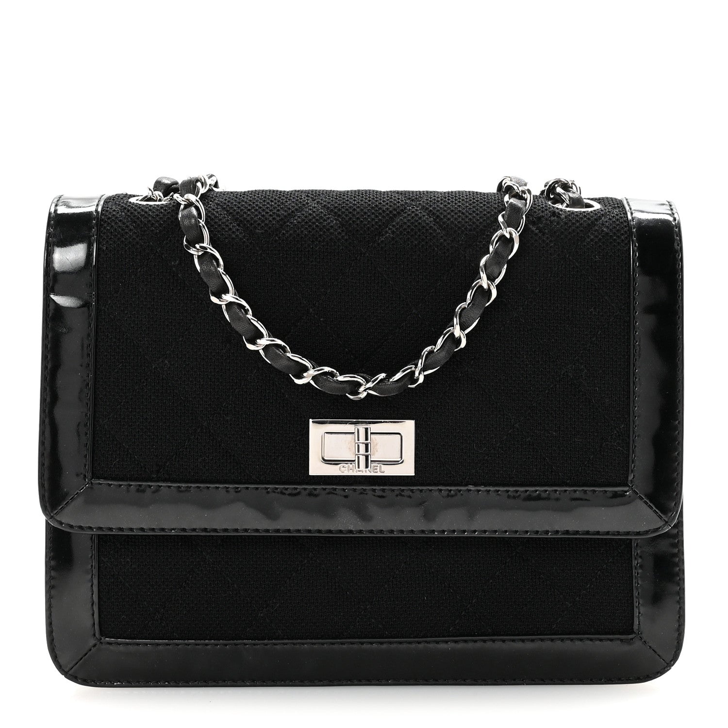 Jersey Patent Quilted 2.55 Reissue Flap Black