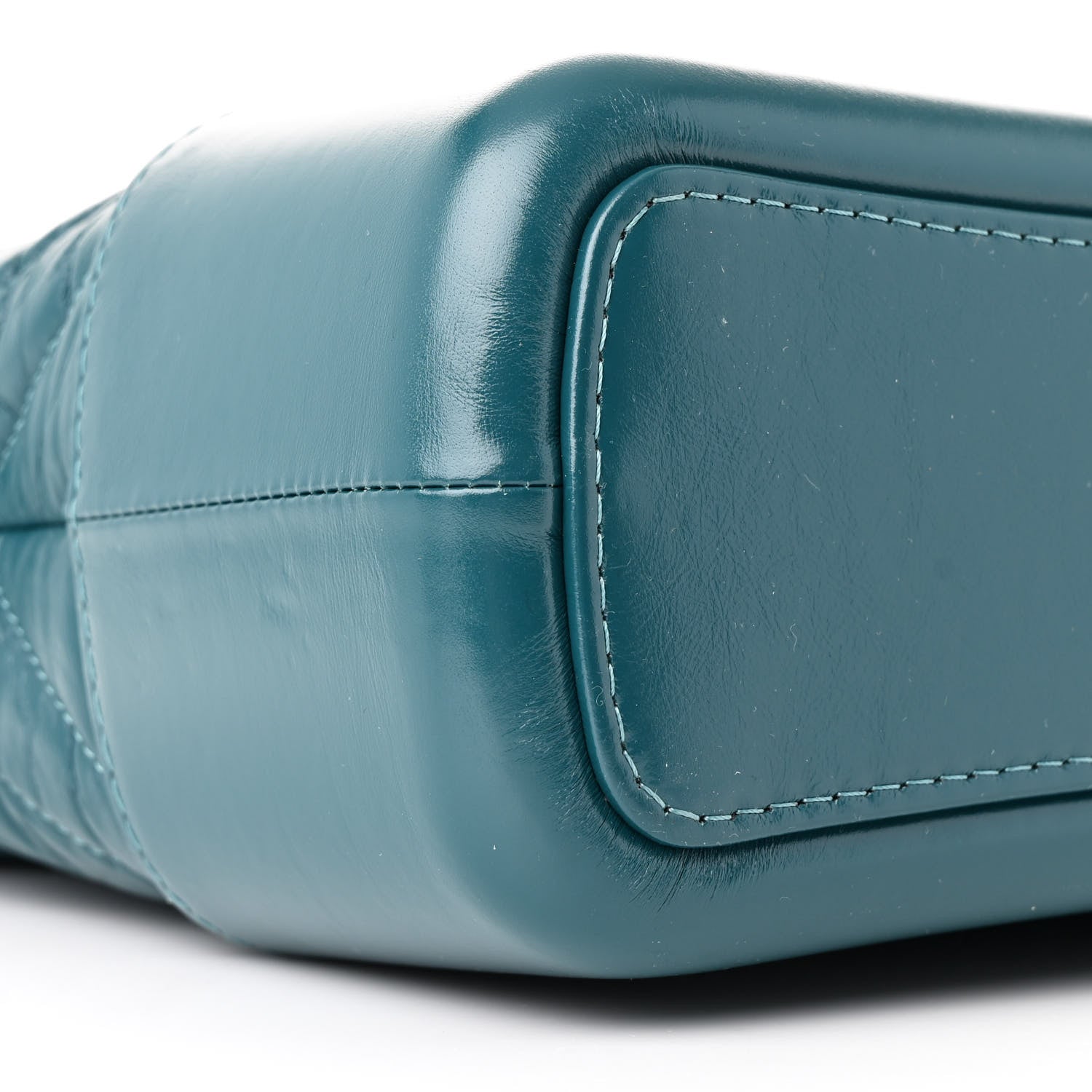 Aged Calfskin Chevron Quilted Medium Gabrielle Hobo Green