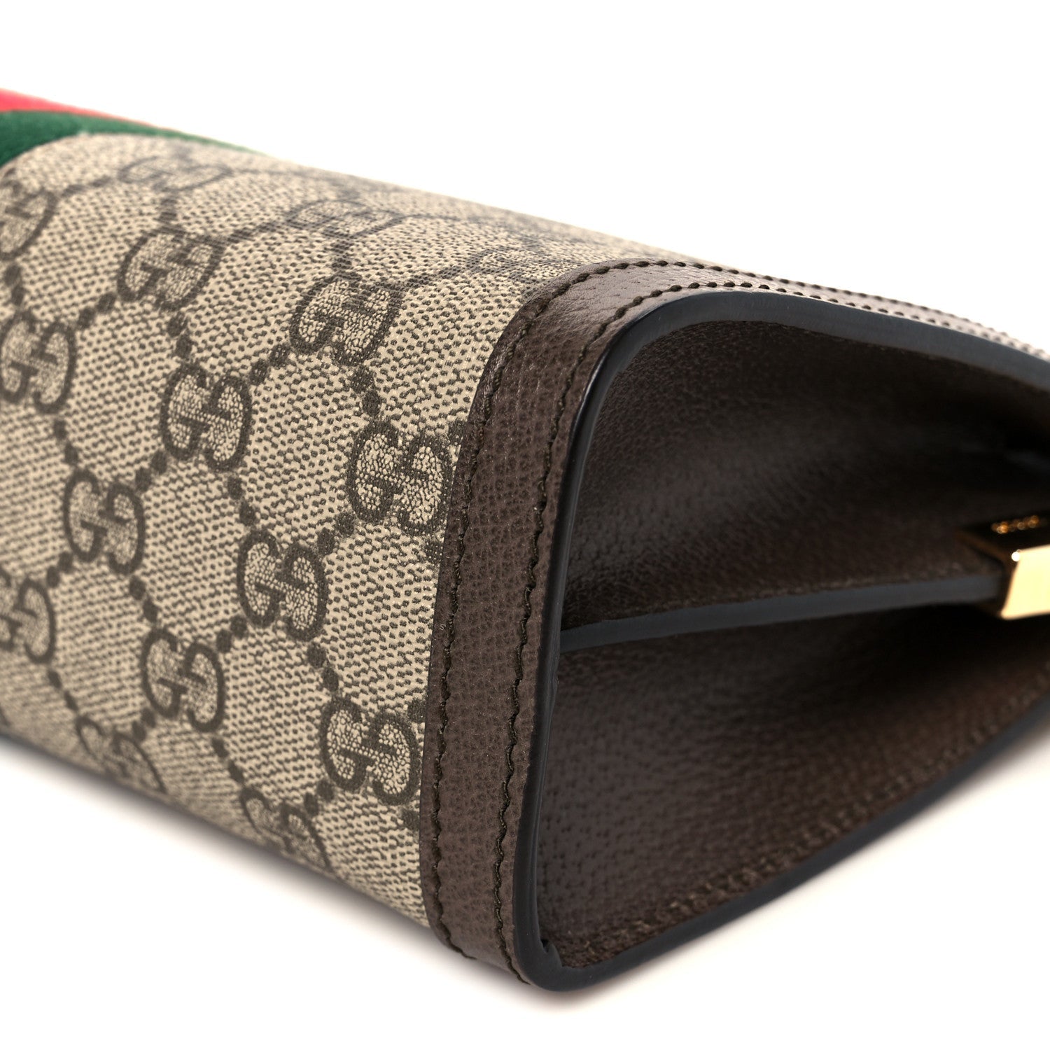 GG Supreme Monogram Web Small Ophidia Chain Shoulder Bag Brown