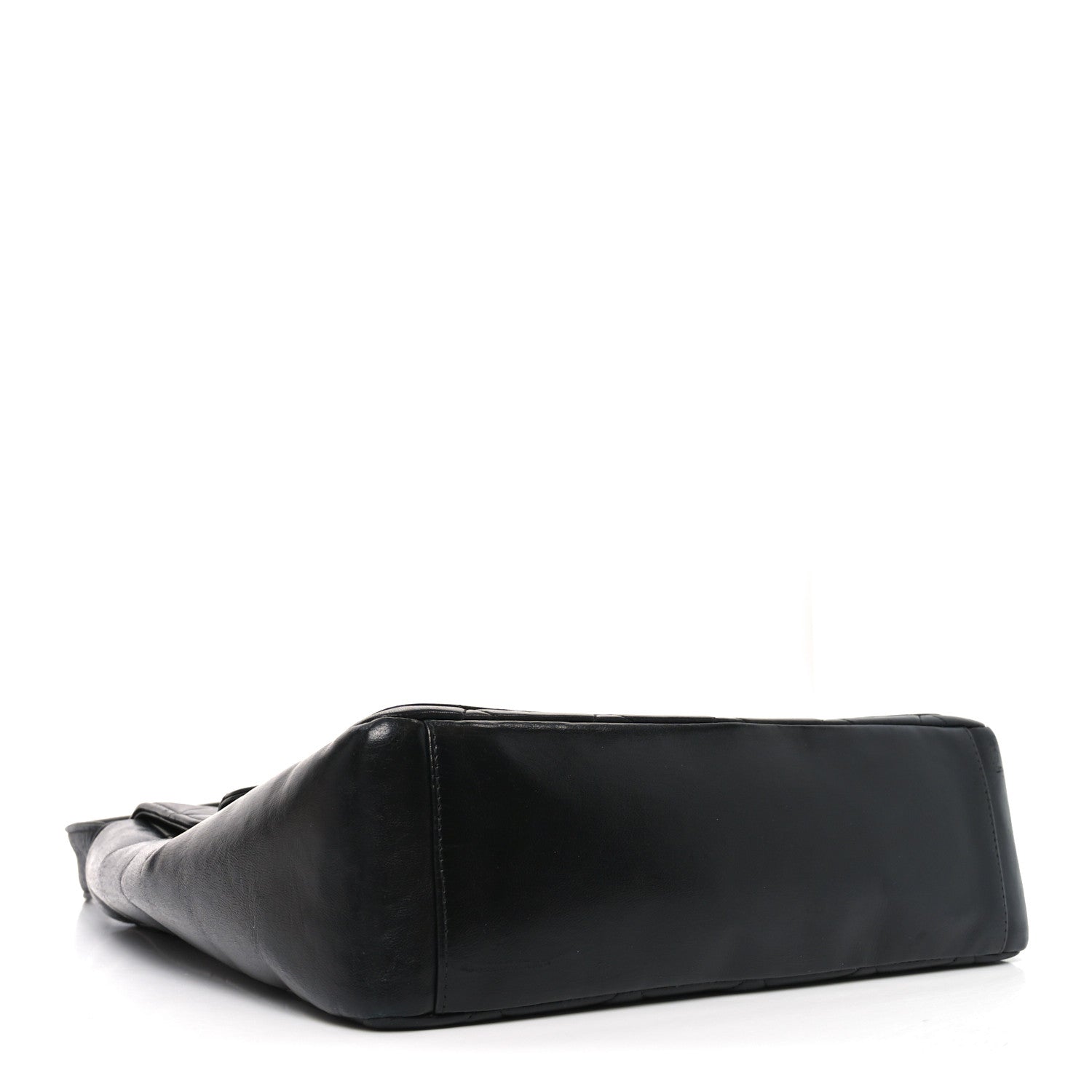 Lambskin Quilted Double Pocket Shoulder Bag Black