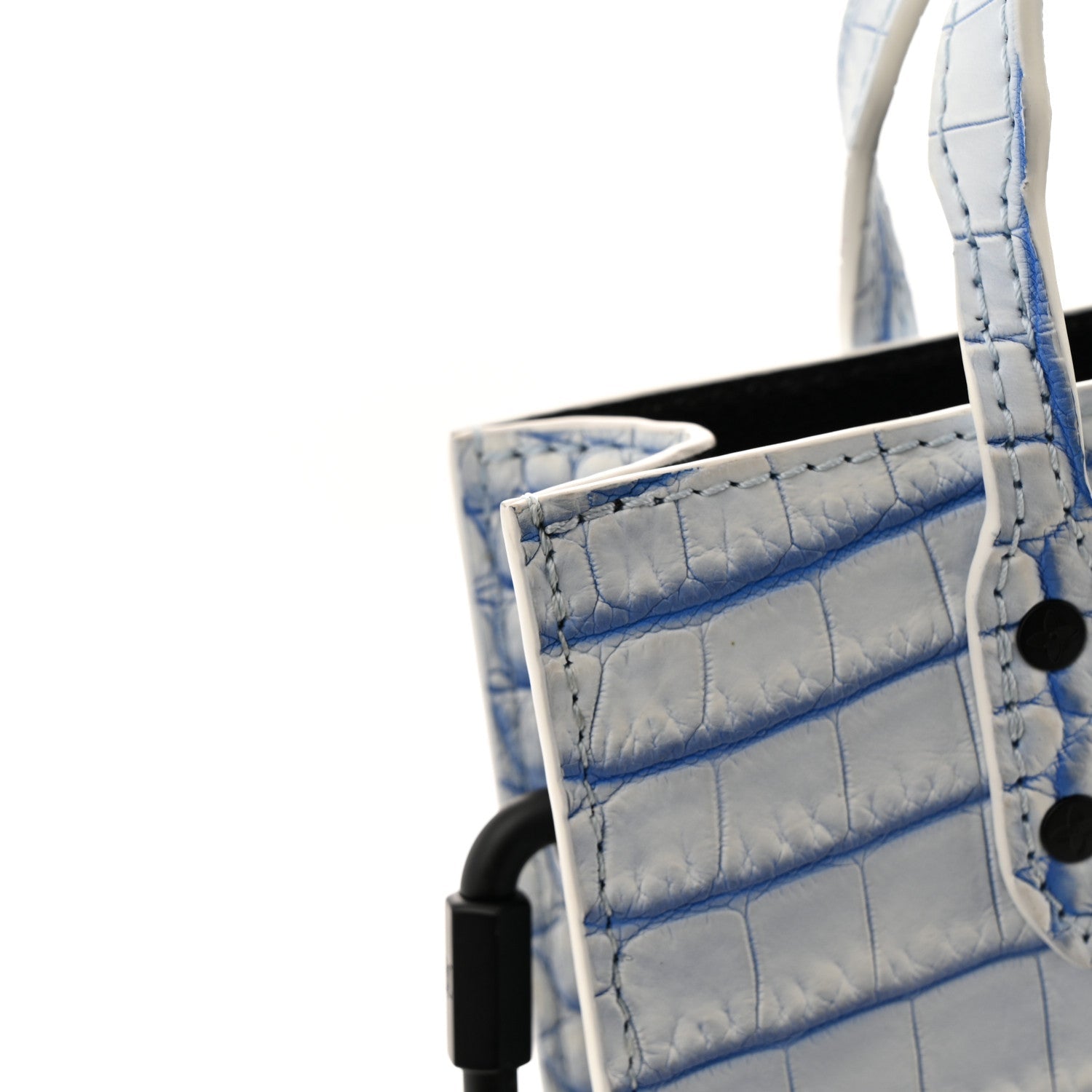 Crocodile Niloticus Sac Plat XS Mat Meringue White Blue