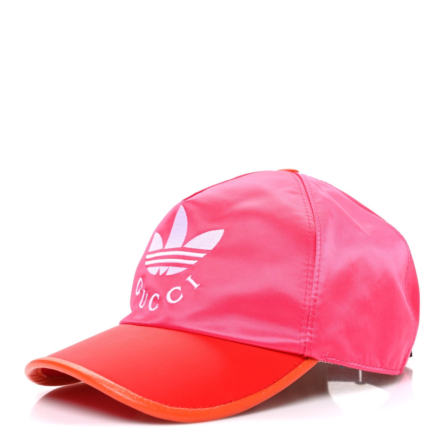 X ADIDAS Satin Trefoil Logo MC Rolly Baseball Hat Fuxia Red