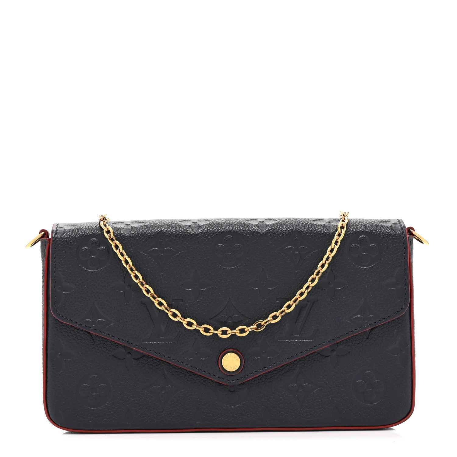 Empreinte Pochette Felicie Chain Wallet Marine Rouge