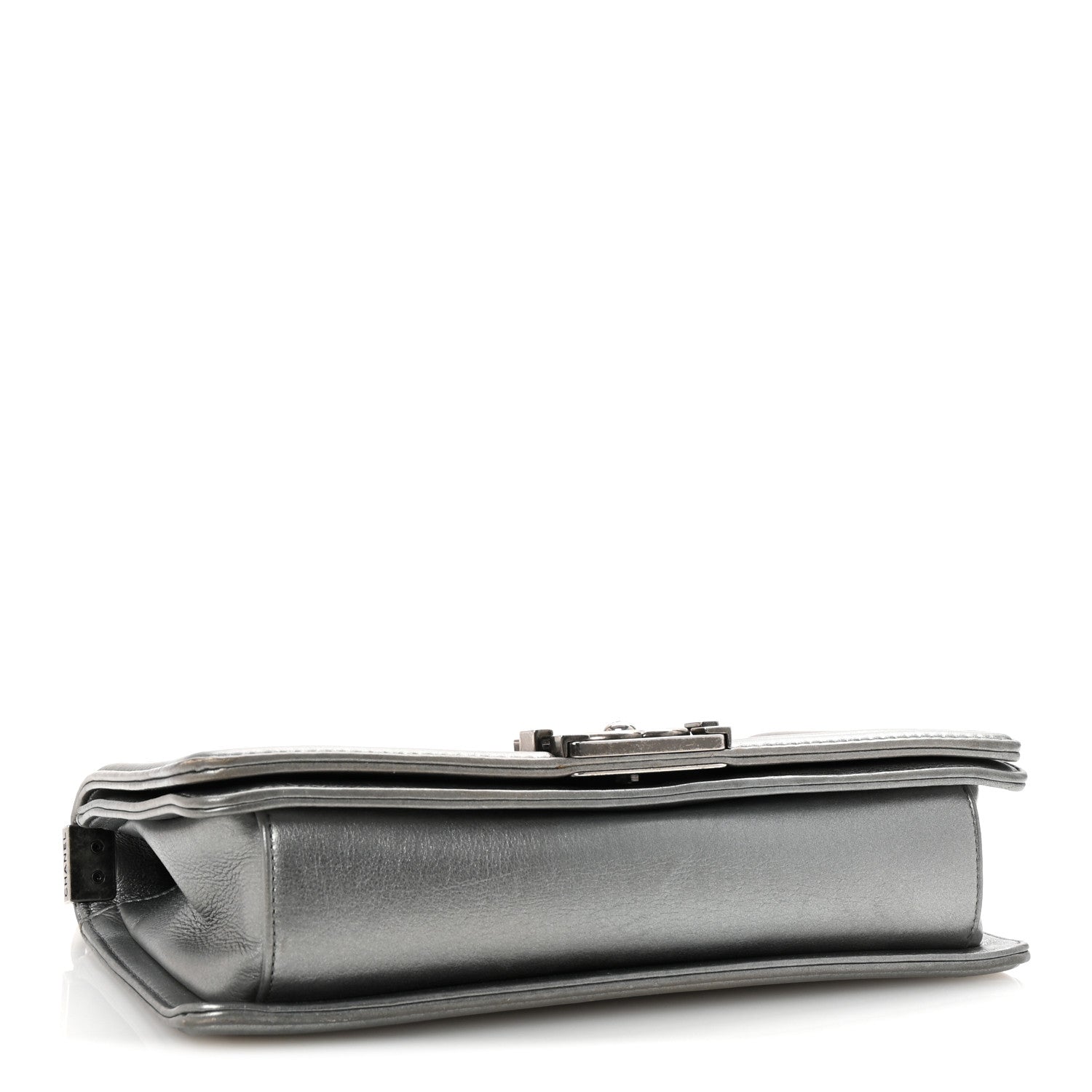 Metallic Galuchat Stingray Medium Boy Flap Silver