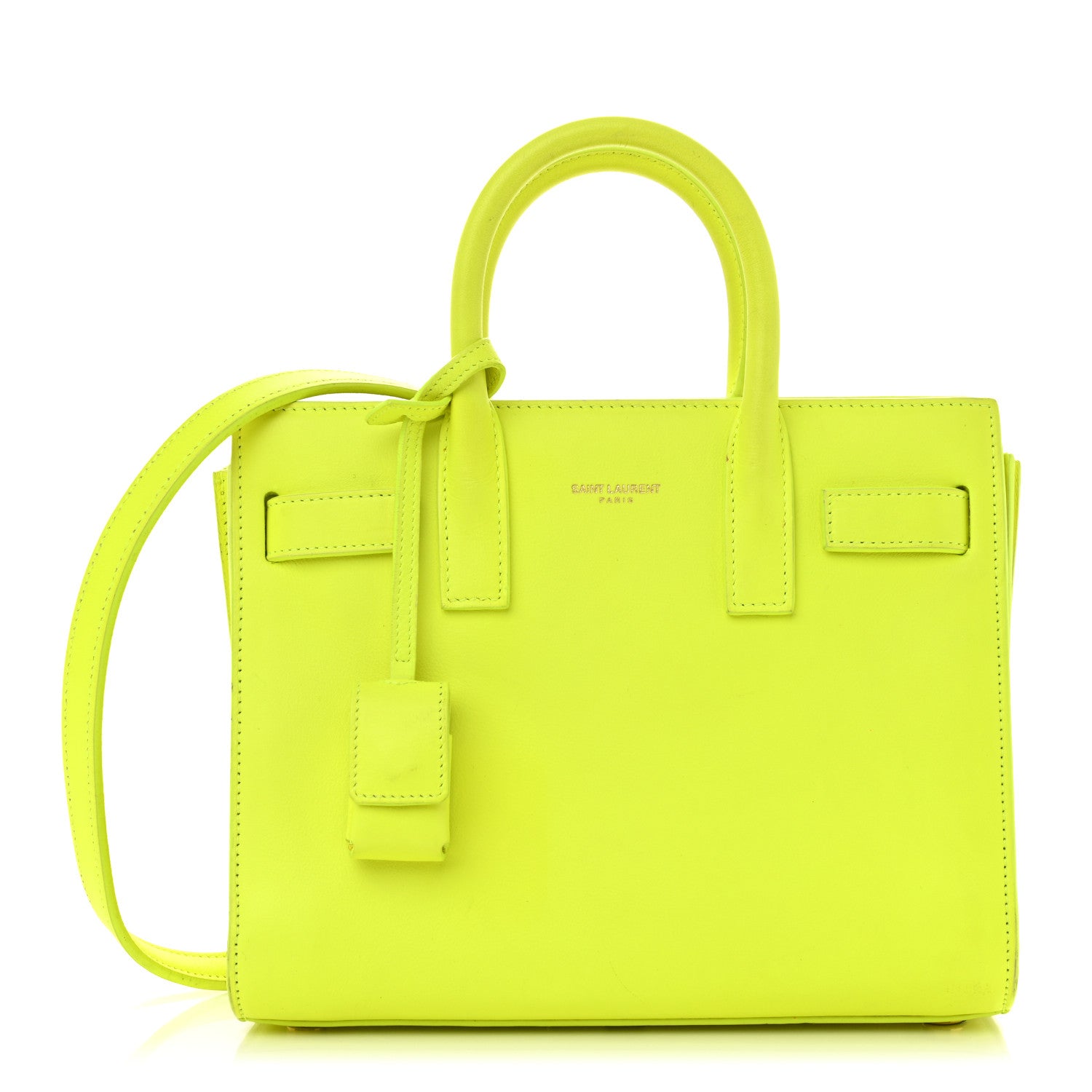 Calfskin Nano Sac De Jour Neon Yellow