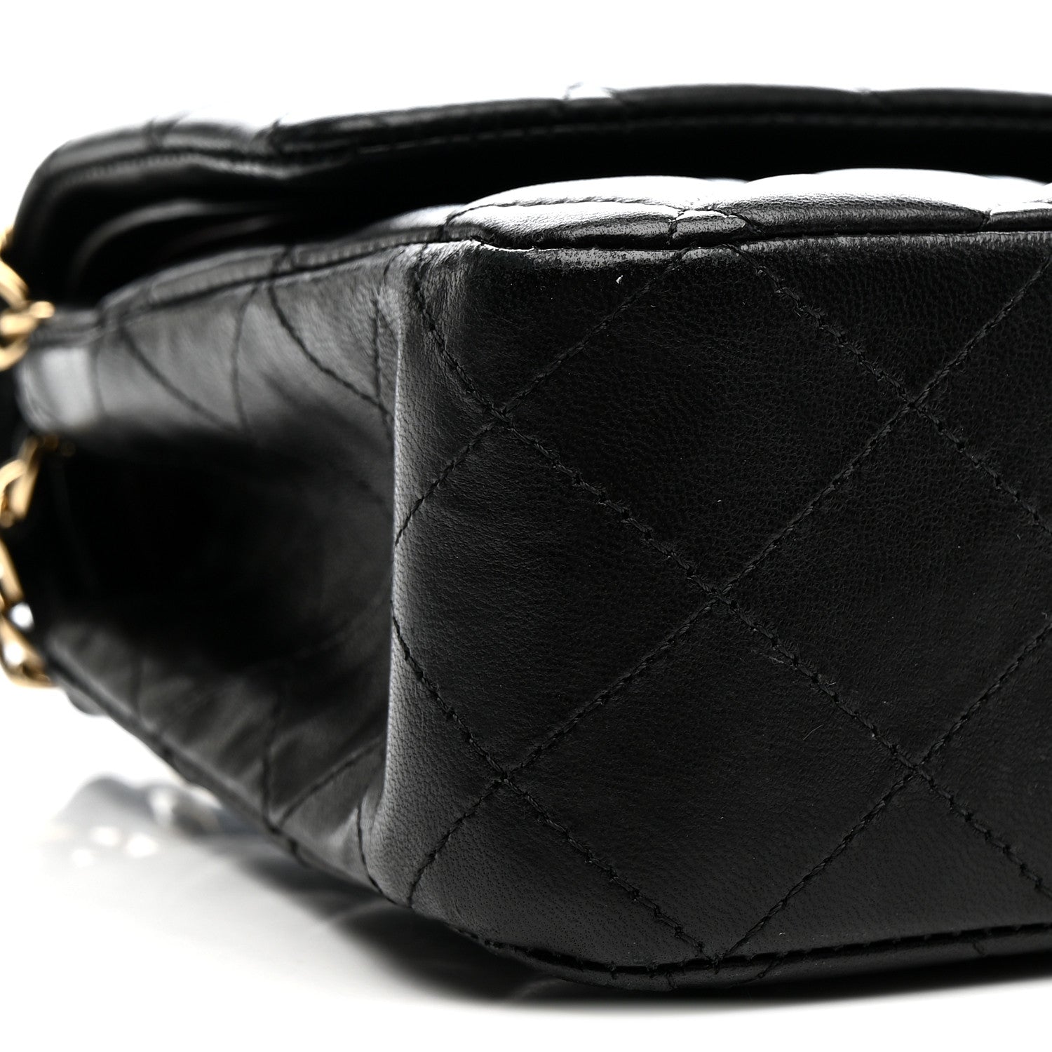 Lambskin Quilted Medium Double Flap Black