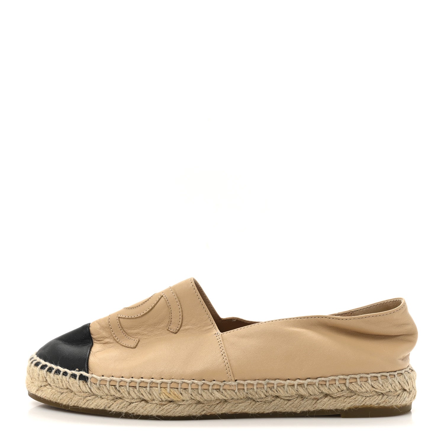 Lambskin CC Espadrilles 38 Beige Black