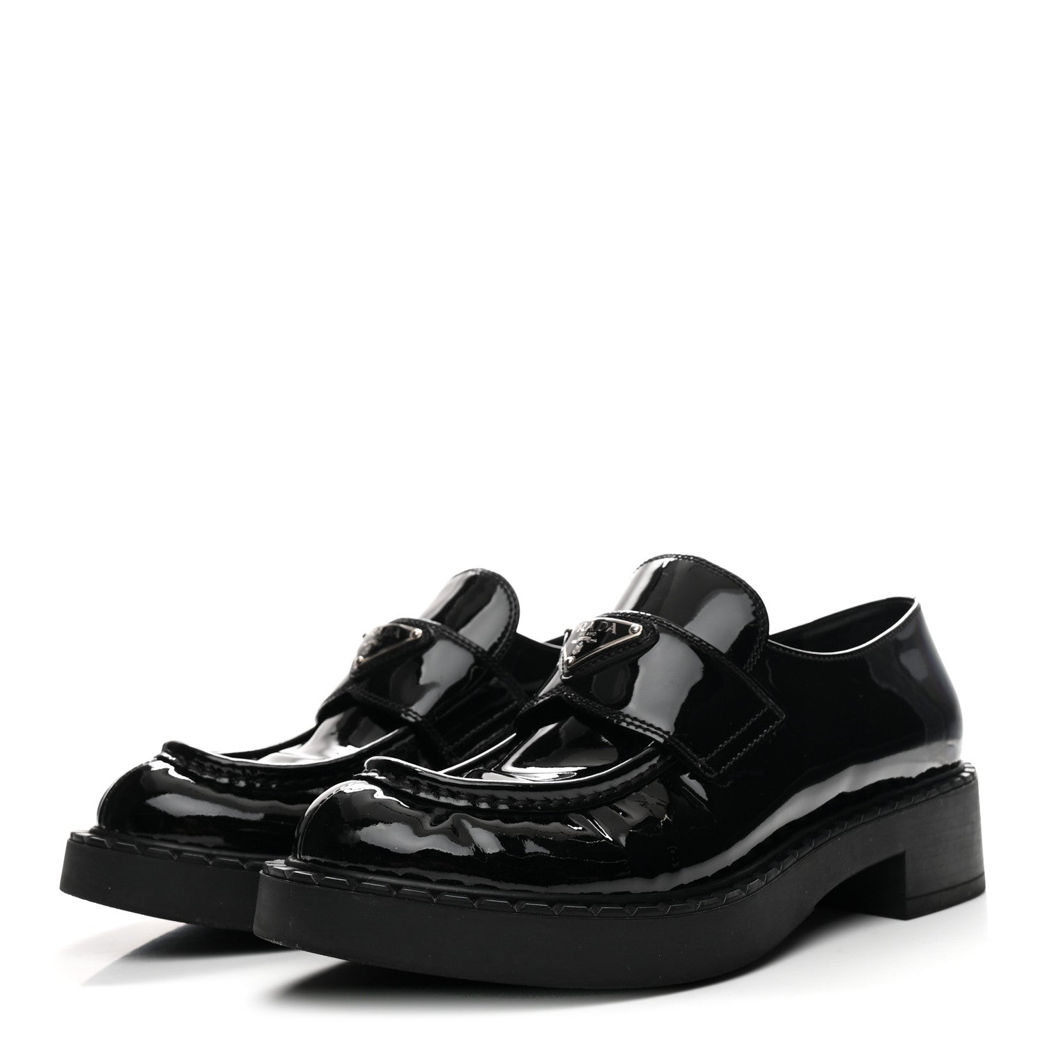 Vernice Triangle 50mm Loafers 38.5 Black