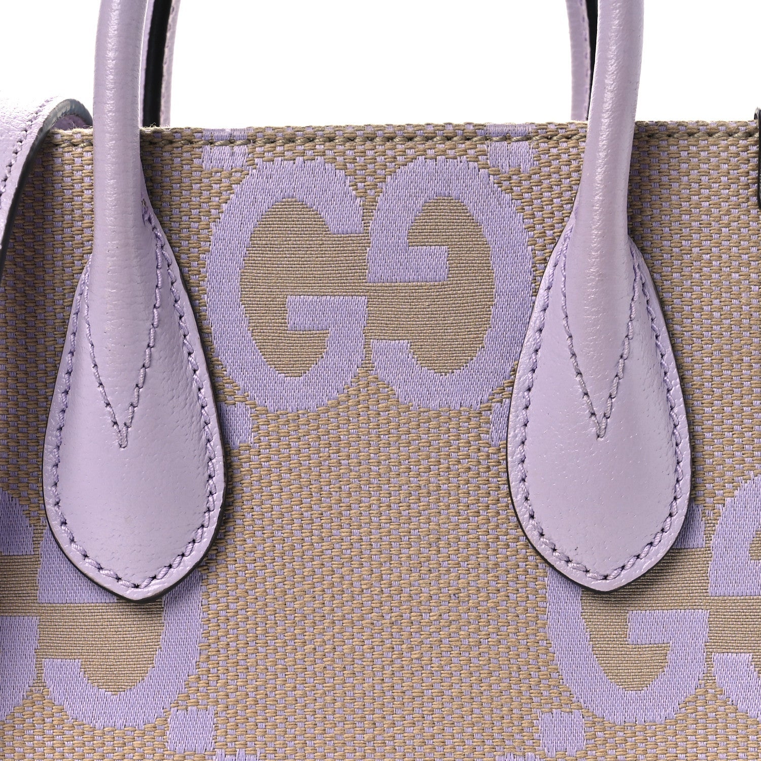 Monogram Jumbo GG Textured Dollar Calfskin Mini Tote Bag Beige Lapis