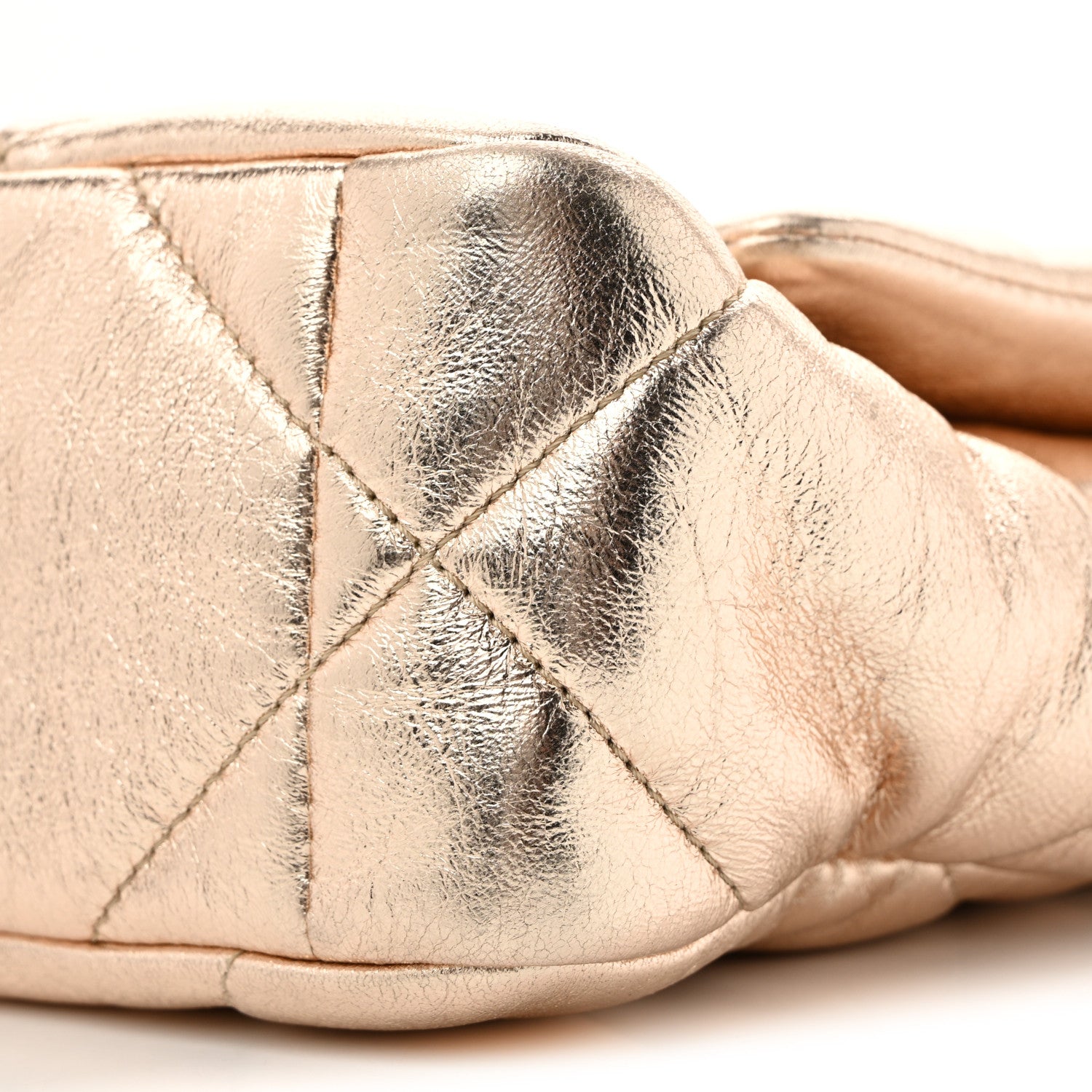 Metallic Lambskin Quilted Medium Chanel 19 Flap Gold