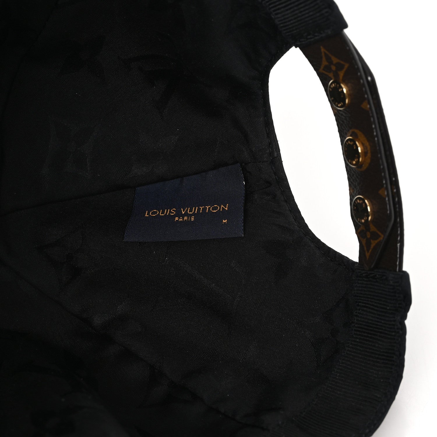 Polyester Silk Monogram LV Get Ready Cap M Black
