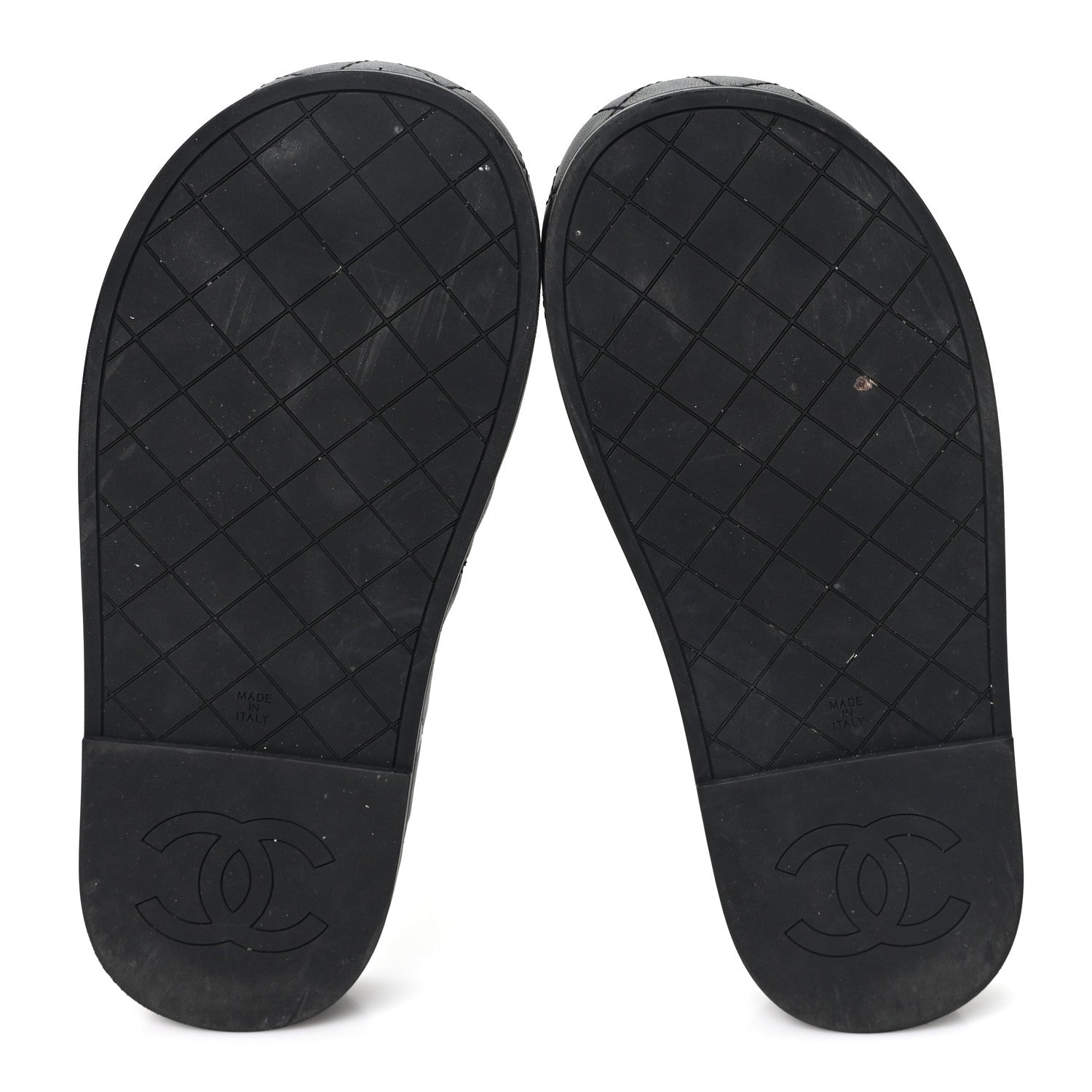 Lambskin Quilted CC Mules Sandals 37 Black