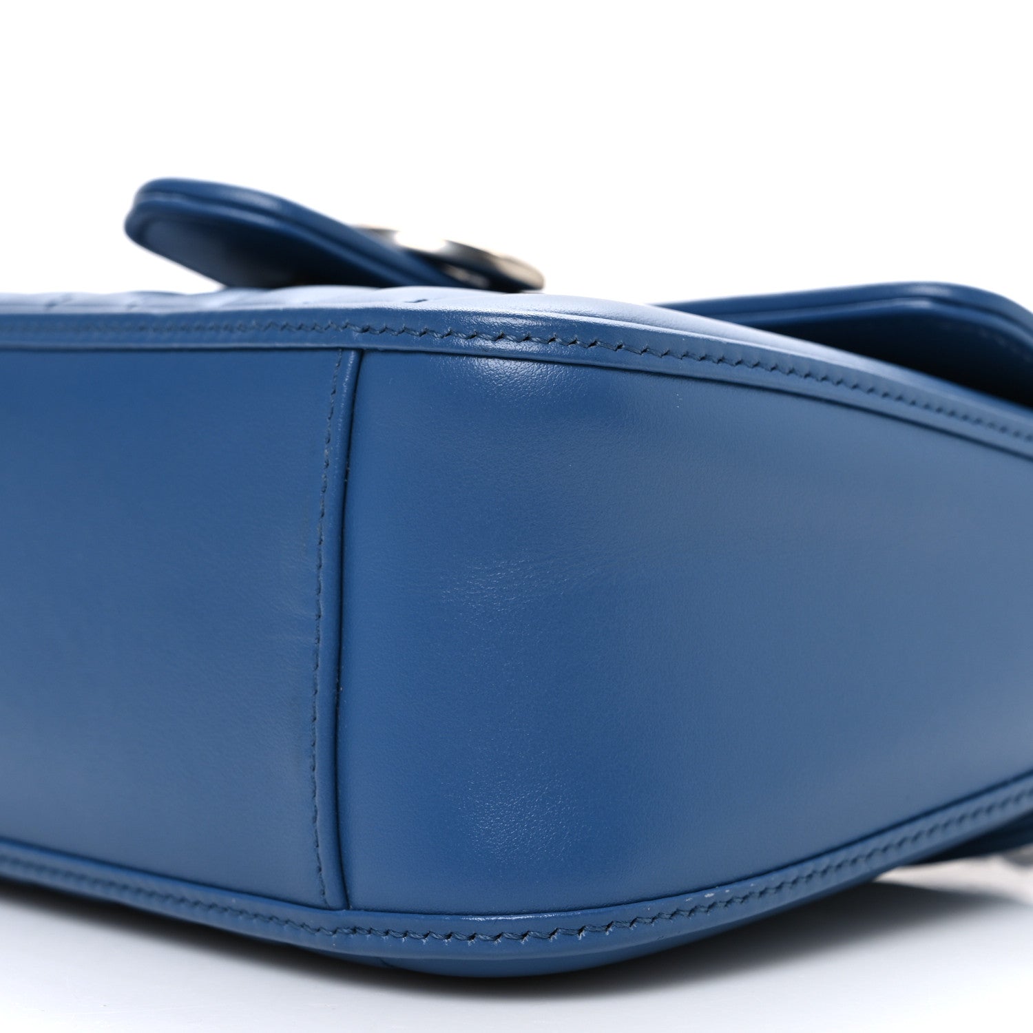 Calfskin Matelasse Aria Mini GG Marmont Top Handle Shoulder Bag Clear Blue