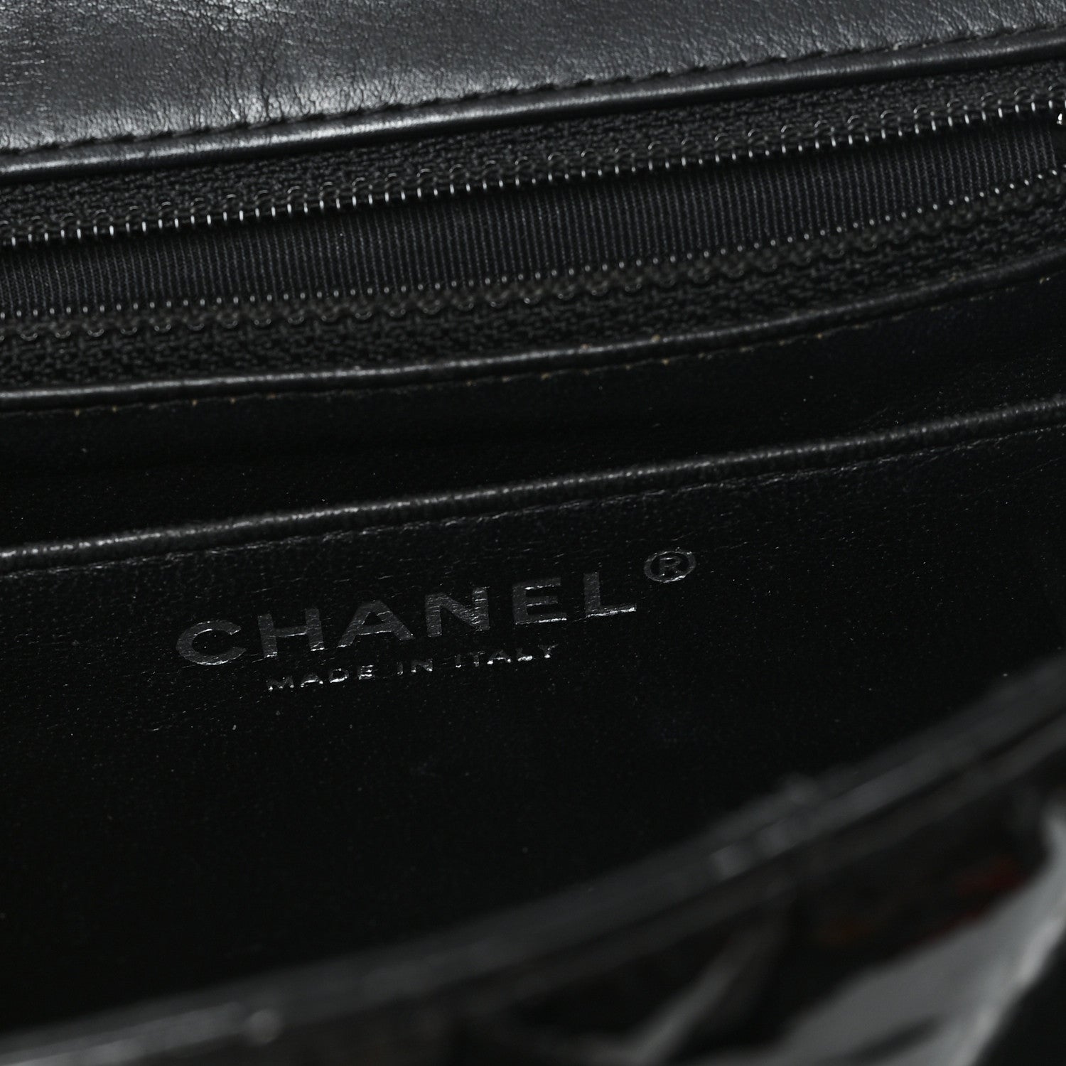 Patent Calfskin Quilted Mini Square Flap Black