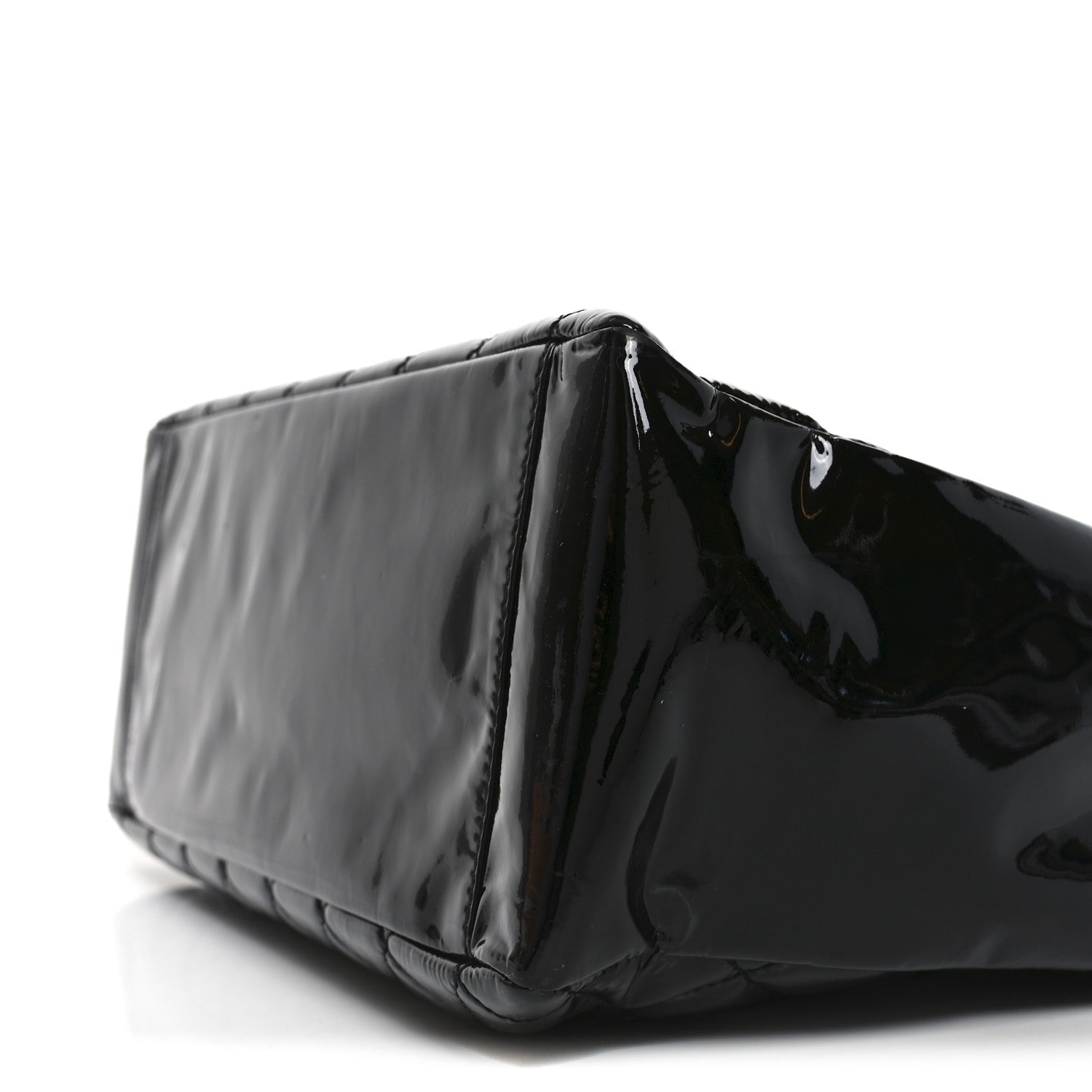 Patent Quilted Grand Shopping Tote GST Black