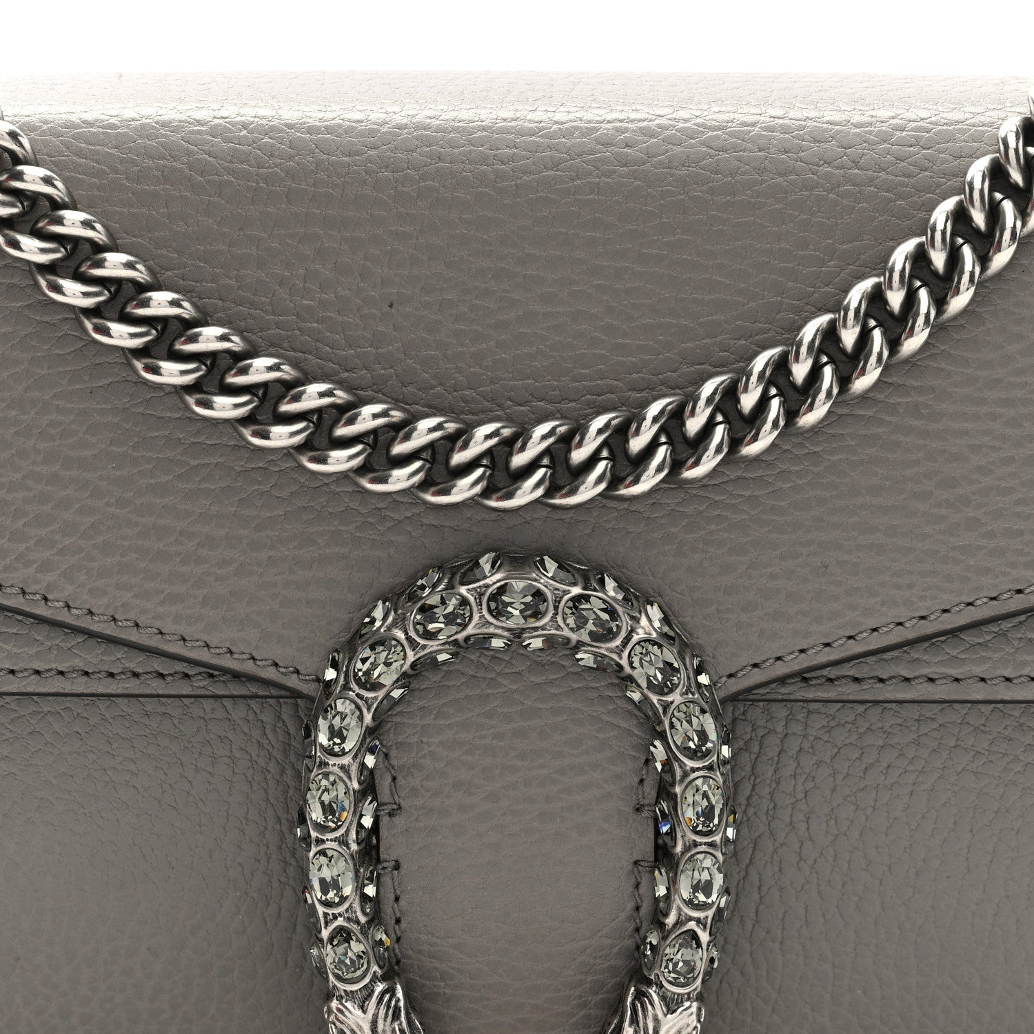 Pebbled Calfskin Small Dionysus Shoulder Bag Dusty Grey