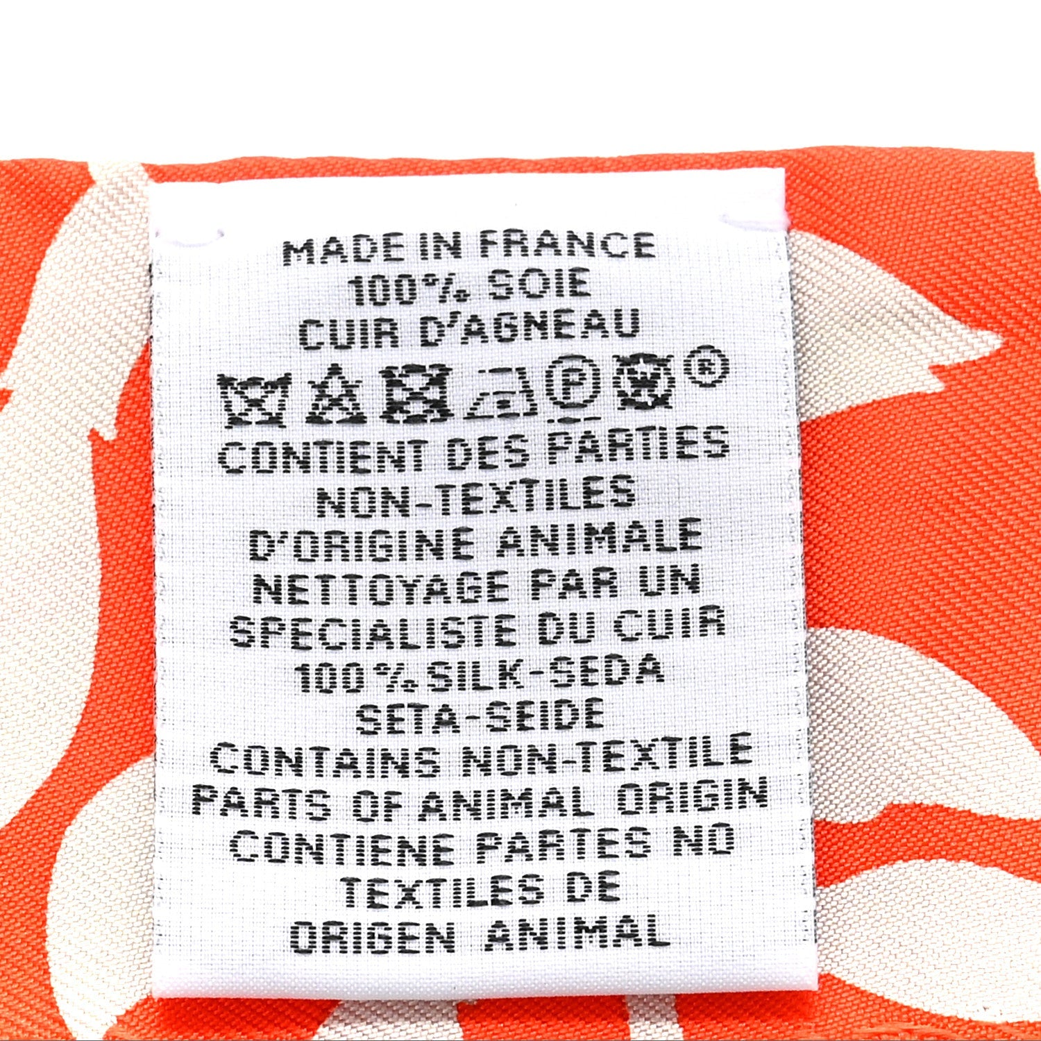 Silk Calfskin Bouquet Final Fringed Twilly Orange Gris Perle Vermillion