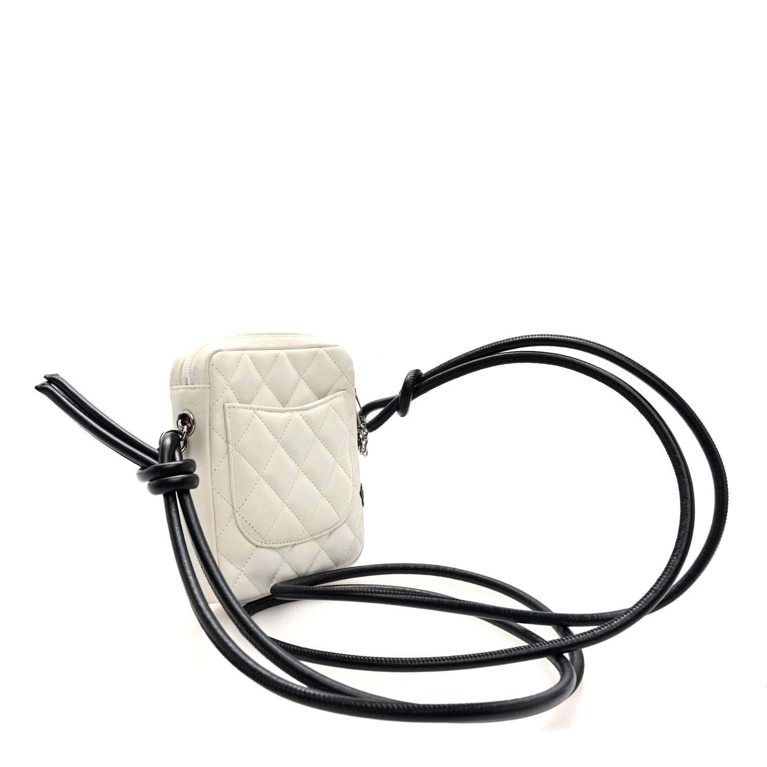 Calfskin Quilted Cambon Small Messenger White Black