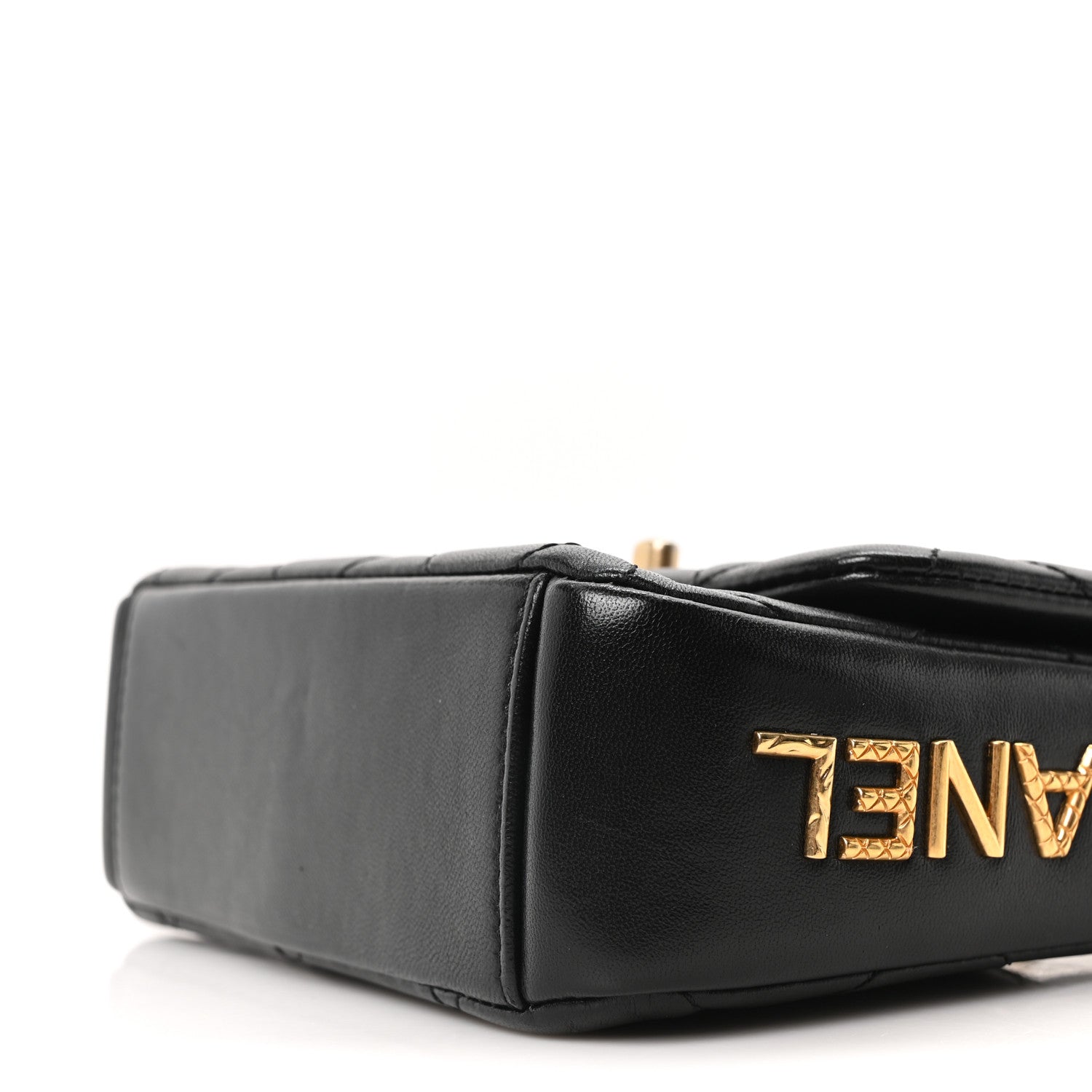 Lambskin Quilted Mini Side Note Flap Black