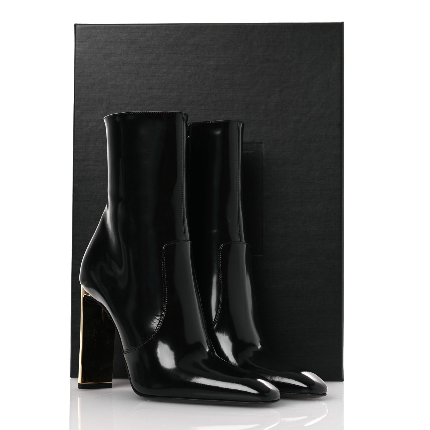 Vitello Marilyn Auteuil 105 Ankle Zip Boots 37.5 Black