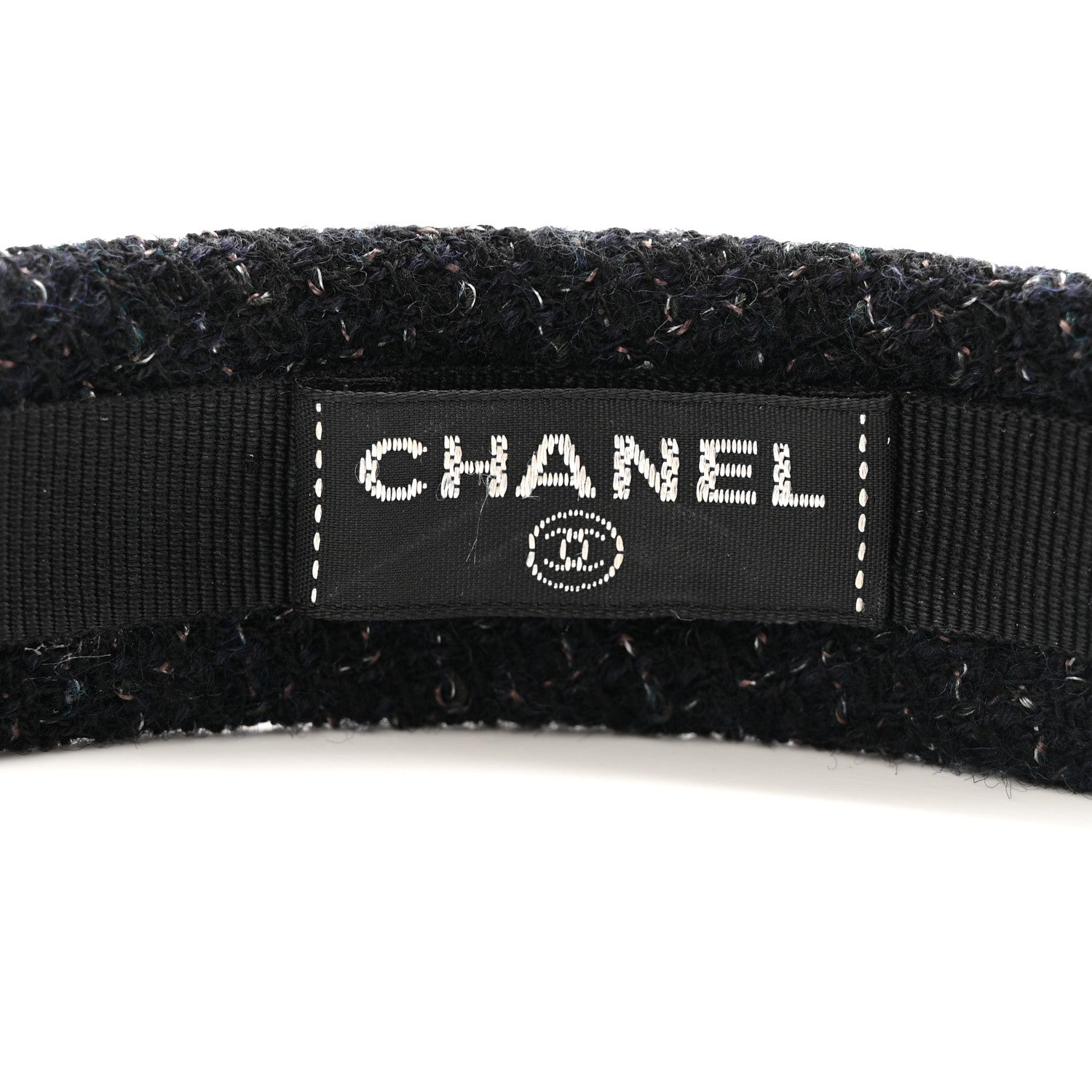 Tweed Chain Headband Black