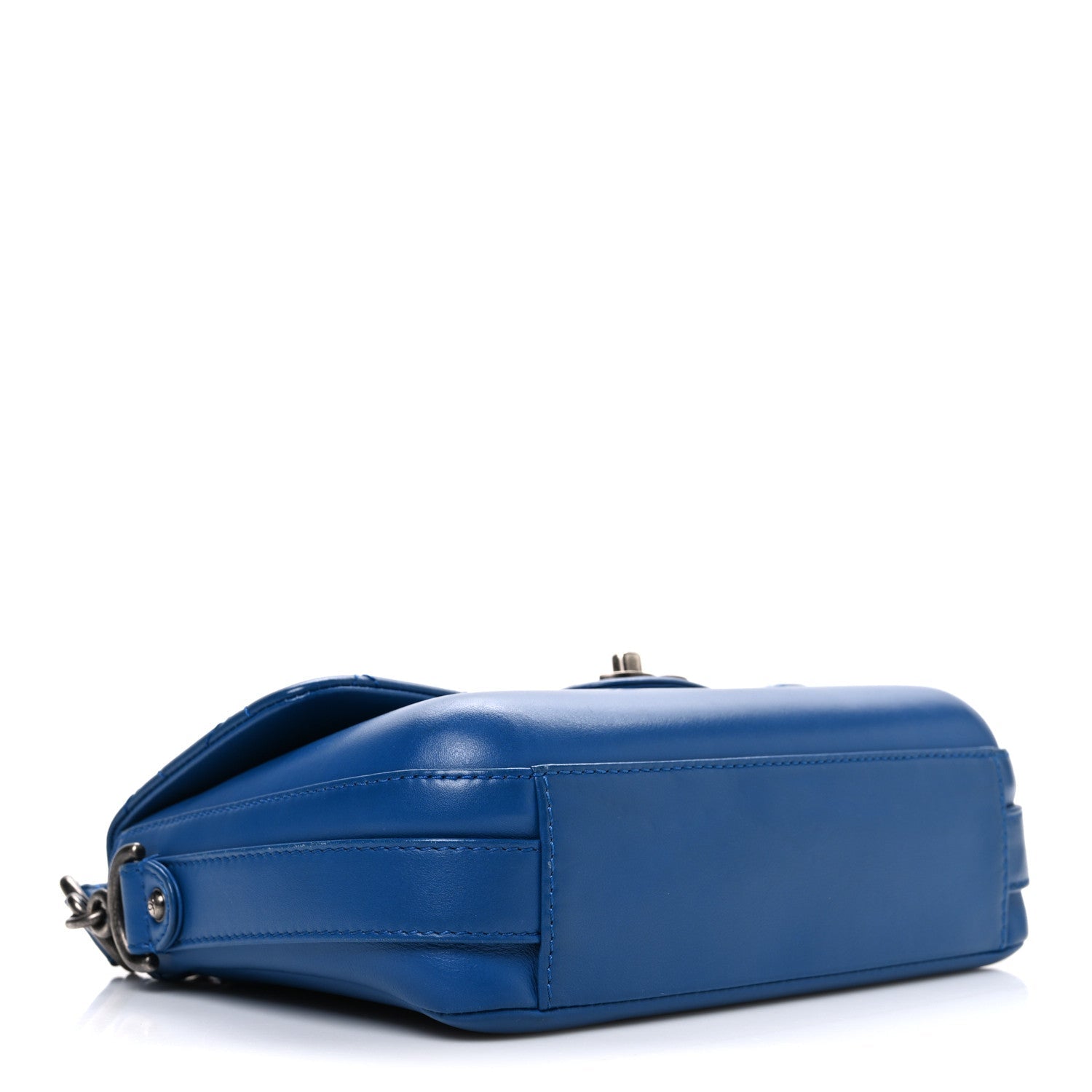 Calfskin Quilted Medium Rock My Shoulder Flap Blue