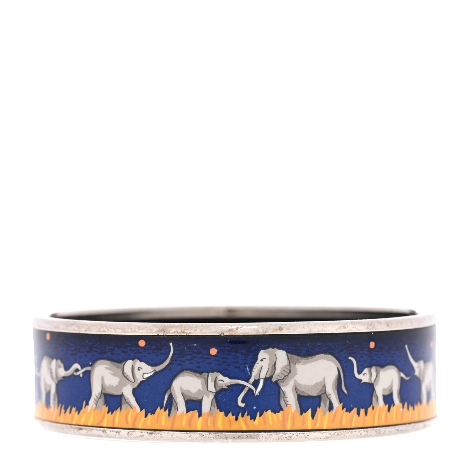 Enamel Printed Elephants Grazing Medium Bracelet 70