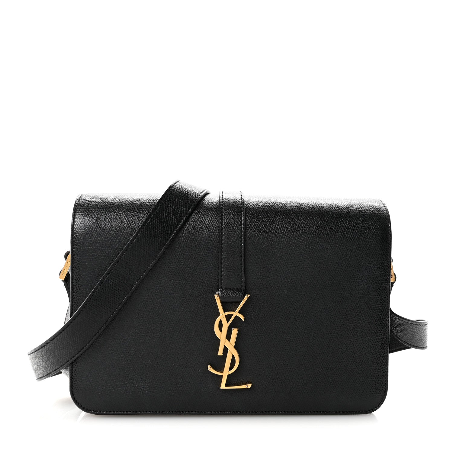 Textured Calfskin Medium Classic Monogram Universite Bag Black