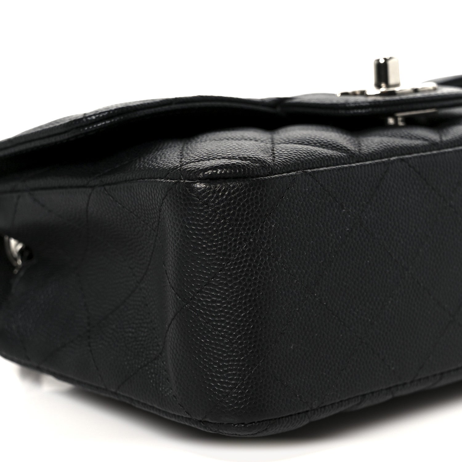 Caviar Quilted Mini Rectangular Flap Black